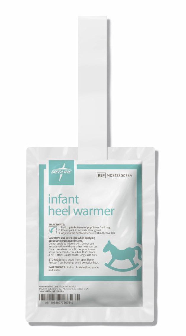 Instant Infant Heel Warmer Medline Heel One Size Fits Most Plastic Cover / Gel Disposable, Packaging Type- Case