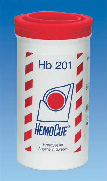 Hematology Reagent Microcuvette HemoCue Hb 201 Hemoglobin (Hb) CLIA Waived For HemoCue Photometers 50 Microcuvettes per Vial, Packaging Type- Box