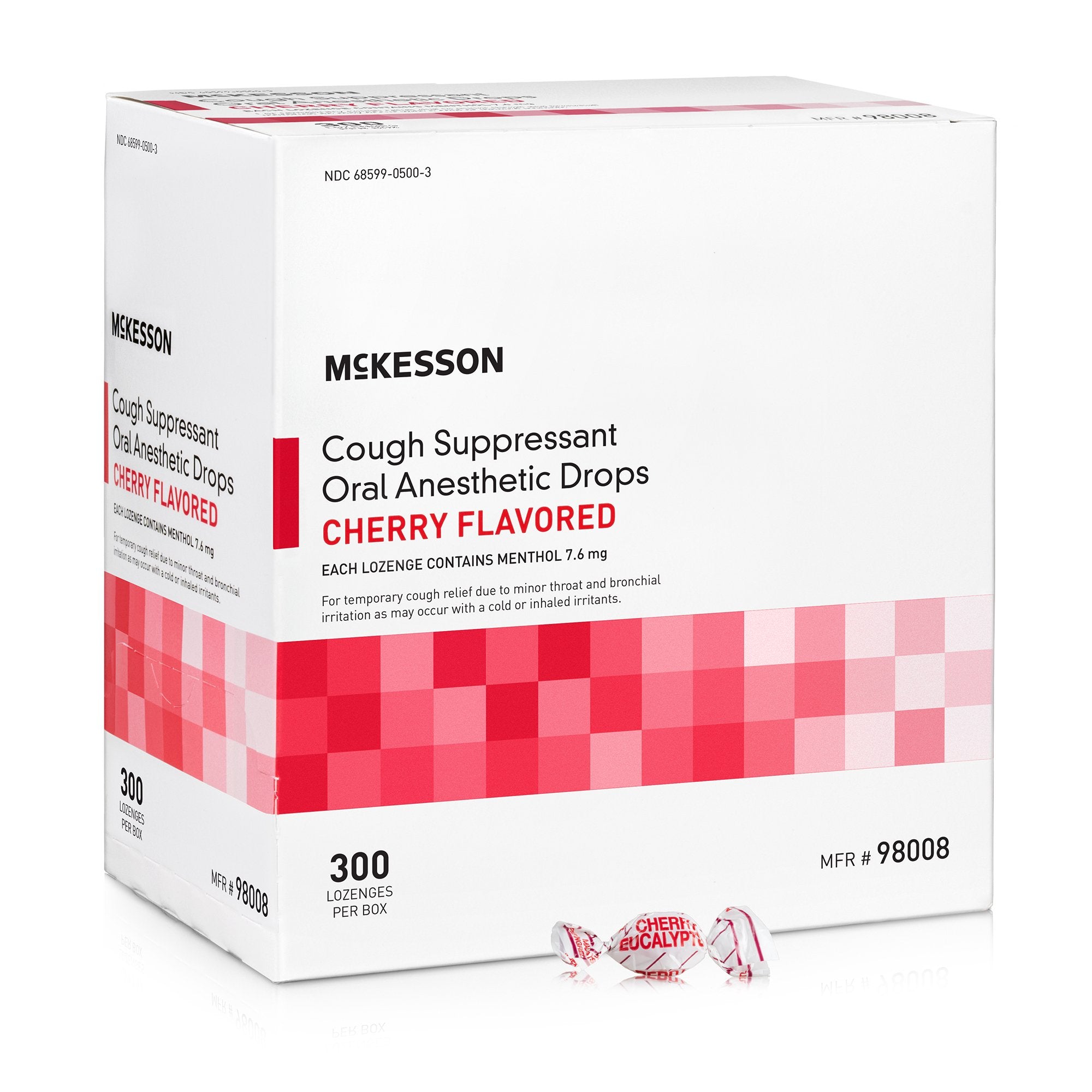 Cold and Cough Relief McKesson Brand 7.6 mg Strength Lozenge 300 per Box, Packaging Type- Box