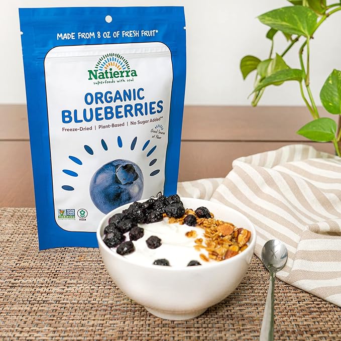 natierra fruit organic freeze dried blueberries 1 2 oz case of 12