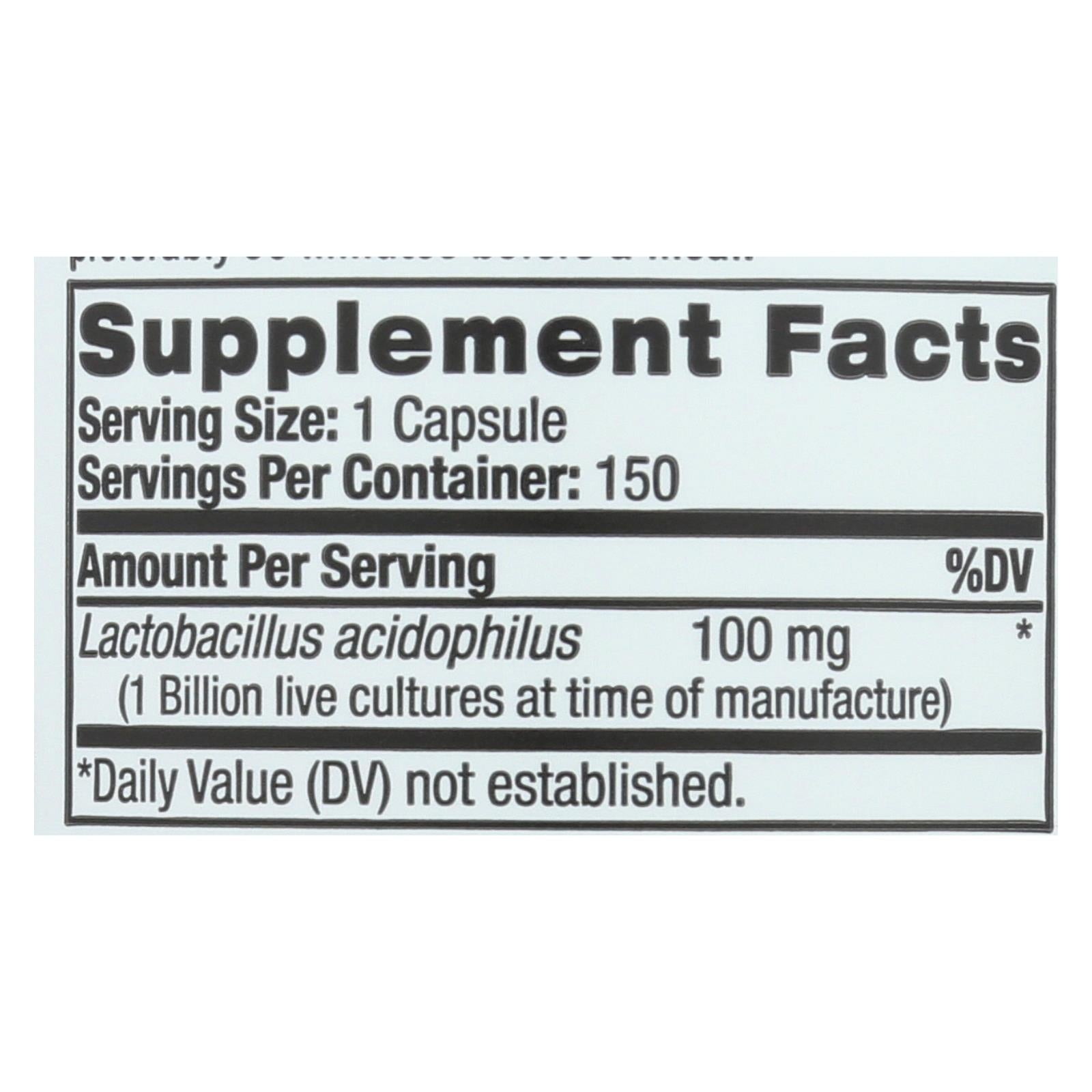 natrol acidophilus probiotic 100 mg 150 capsules