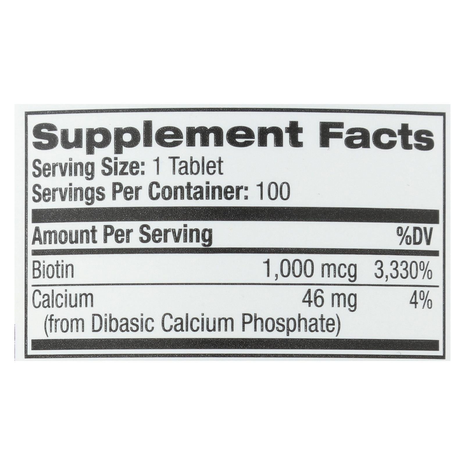 Natrol Biotin   1000 Mcg   100 Tablets