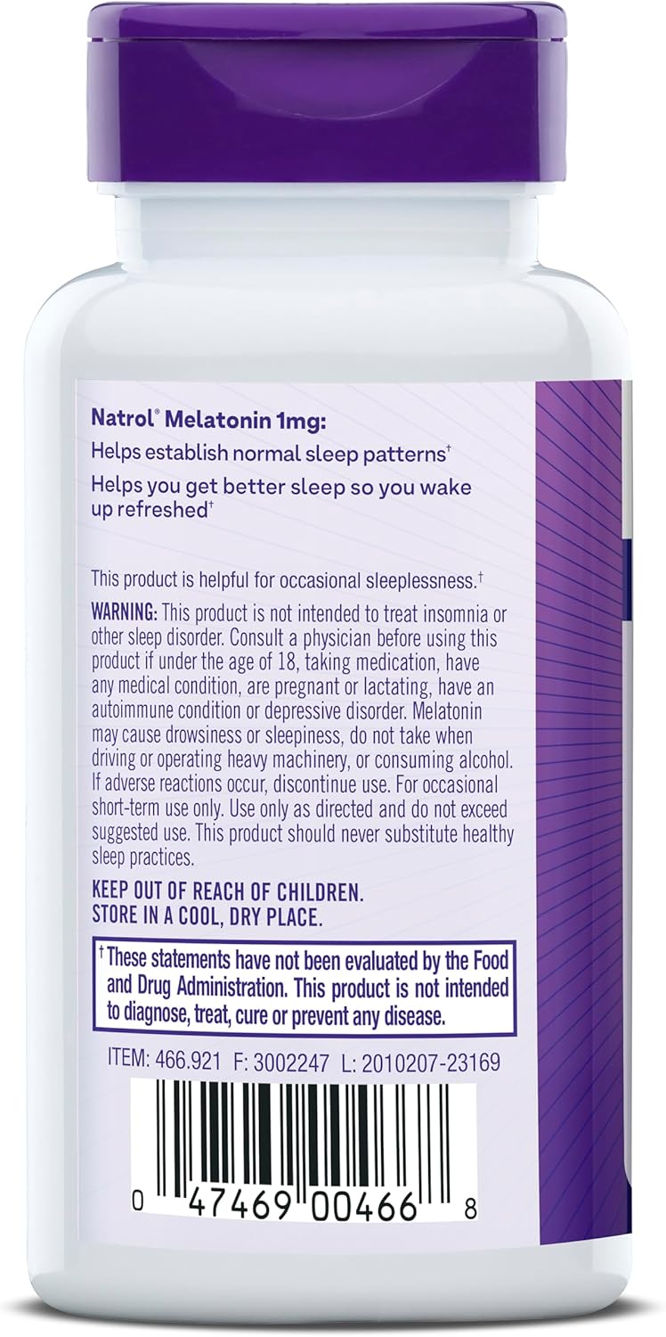 natrol melatonin 1 mg 180 tablets