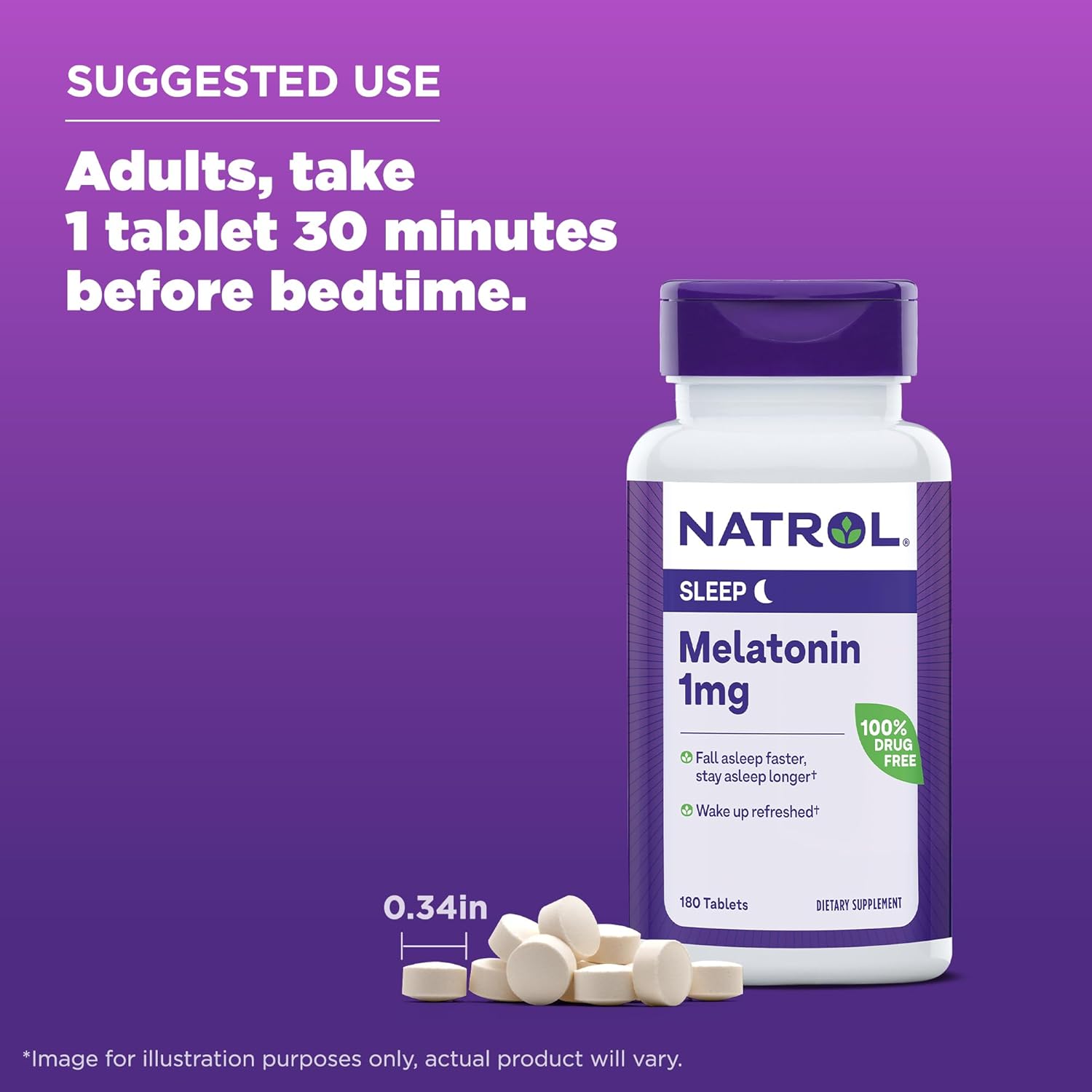natrol melatonin 1 mg 180 tablets