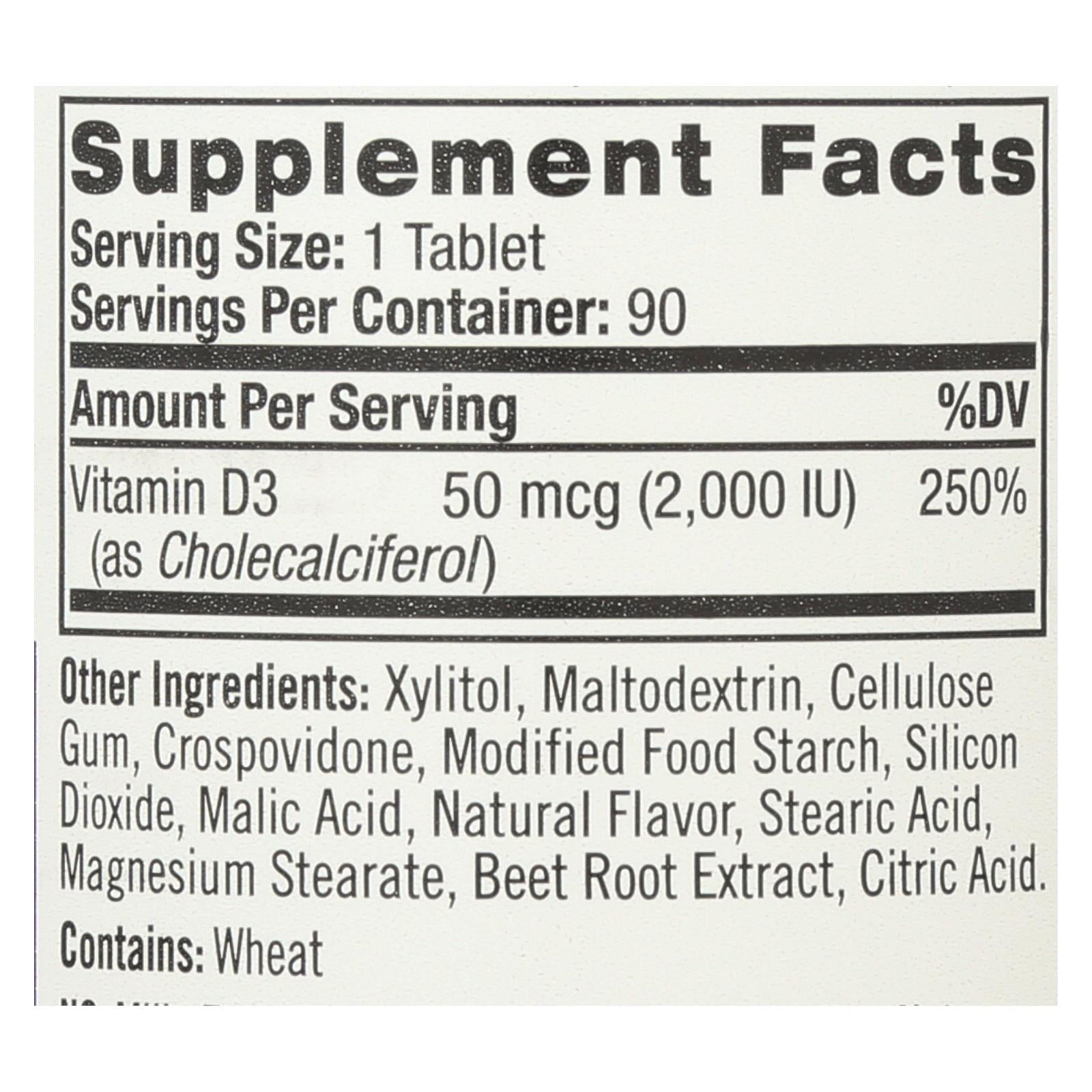 natrol vitamin d3 wild cherry 2000 iu 90 mini tablets