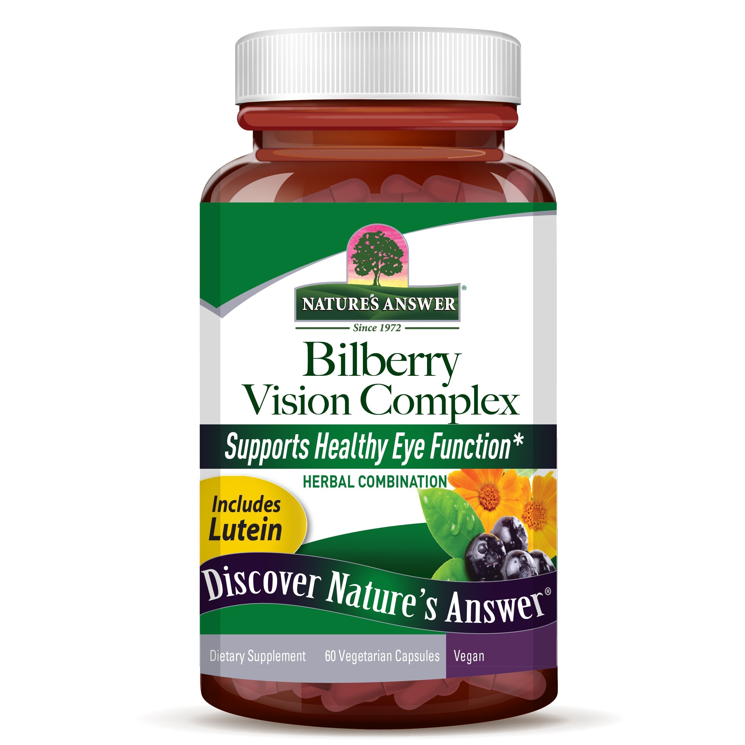 natures answer bilberry vision complex plus lutein 60 vegetarian capsules