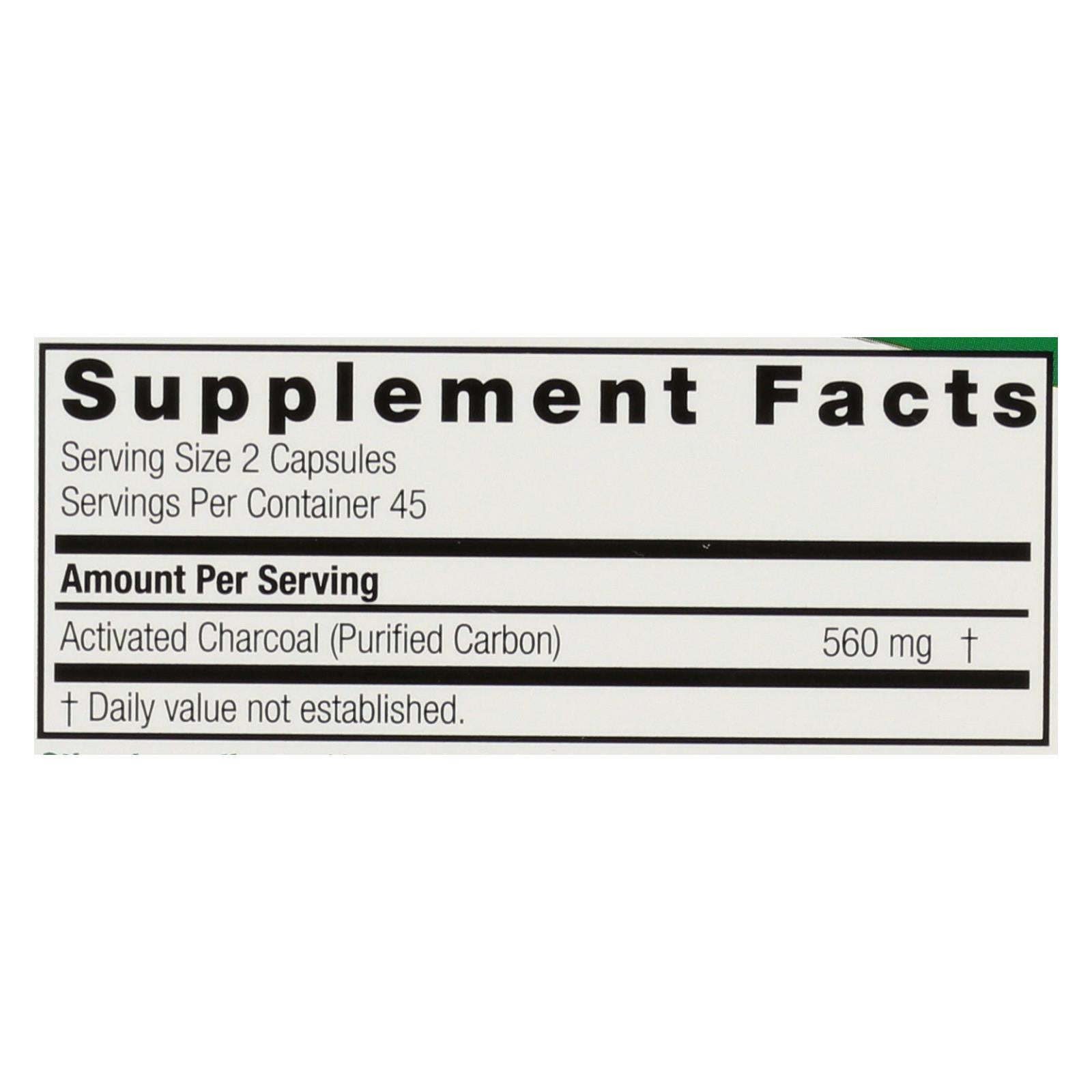 natures answer charcoal activated purified 90 softgels