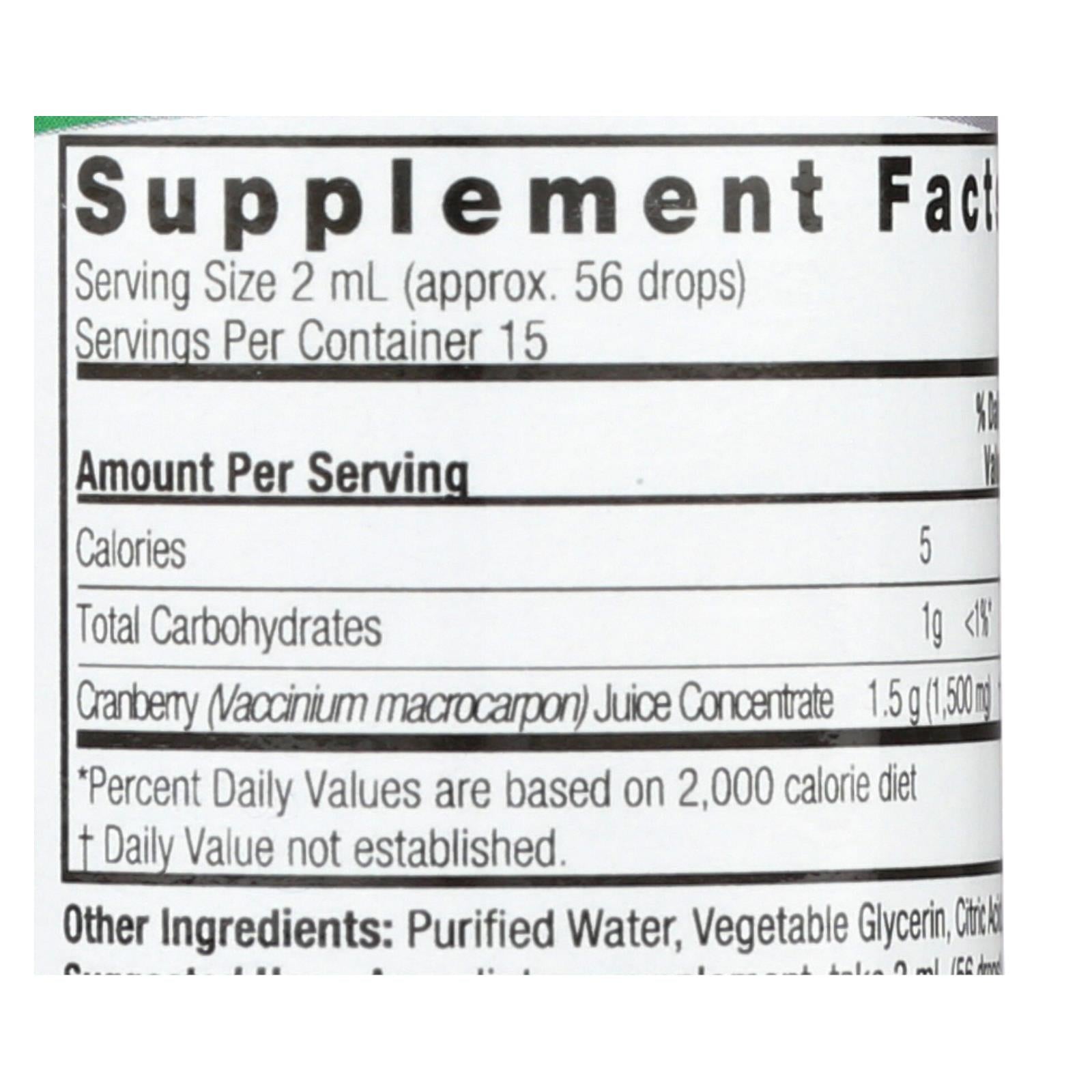 natures answer cranberry alcohol free 1 fl oz