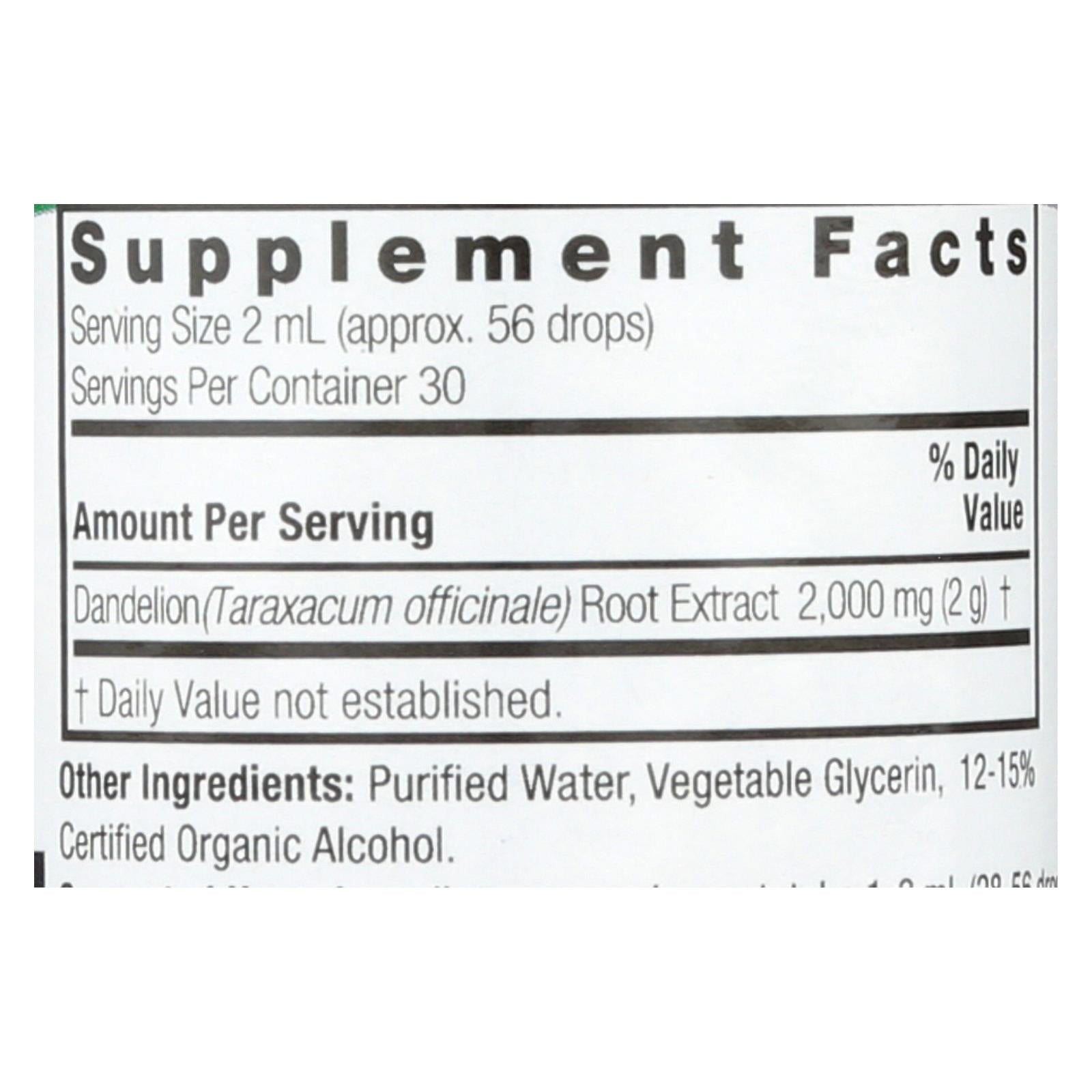 natures answer dandelion root 2 fl oz