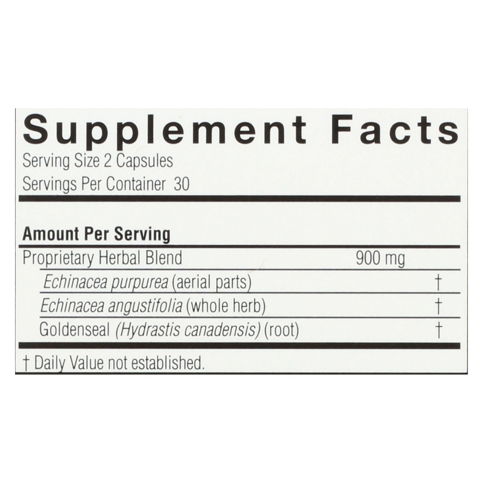 natures answer echinacea and goldenseal root 60 vegetarian capsules