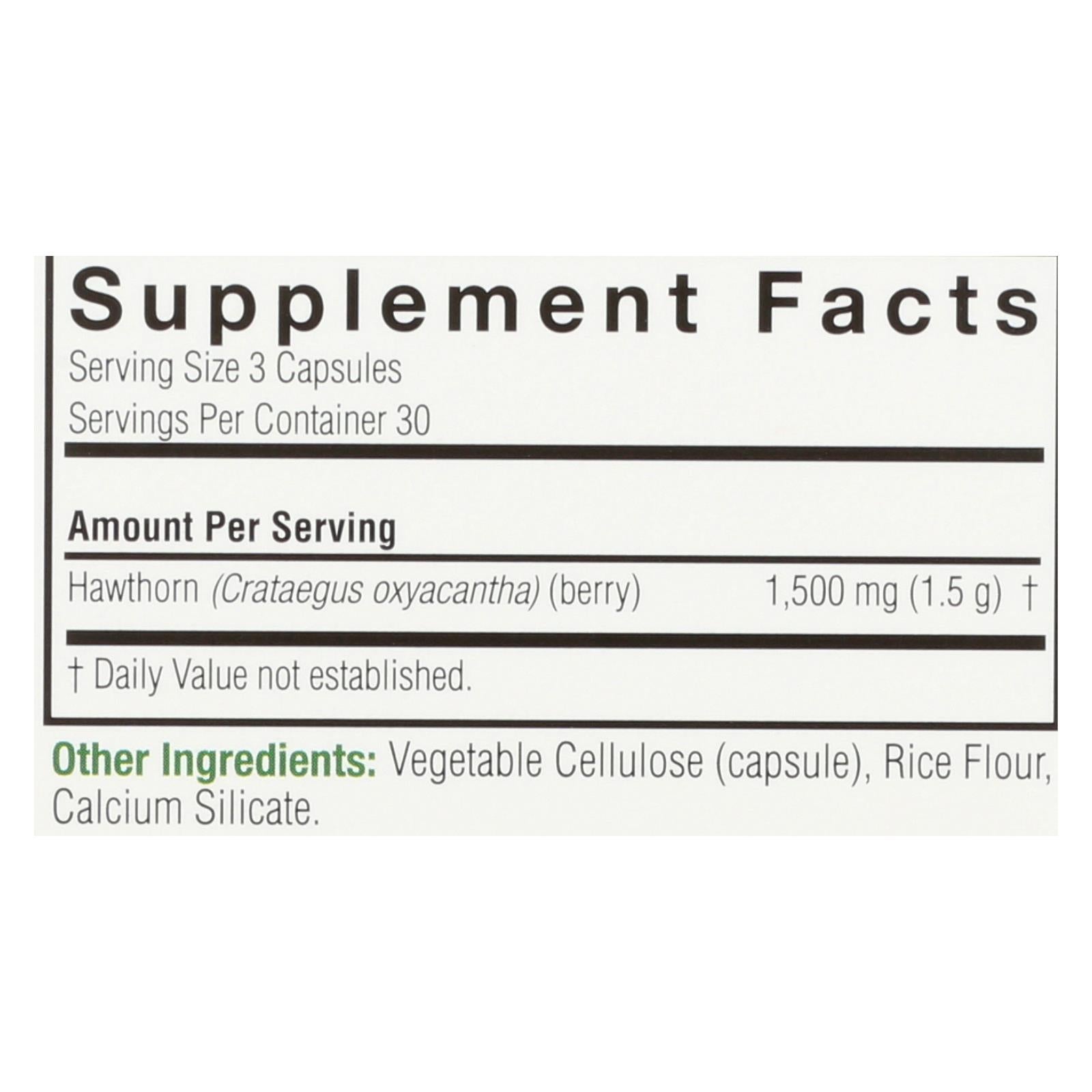 natures answer hawthorn berry 90 vegetarian capsules