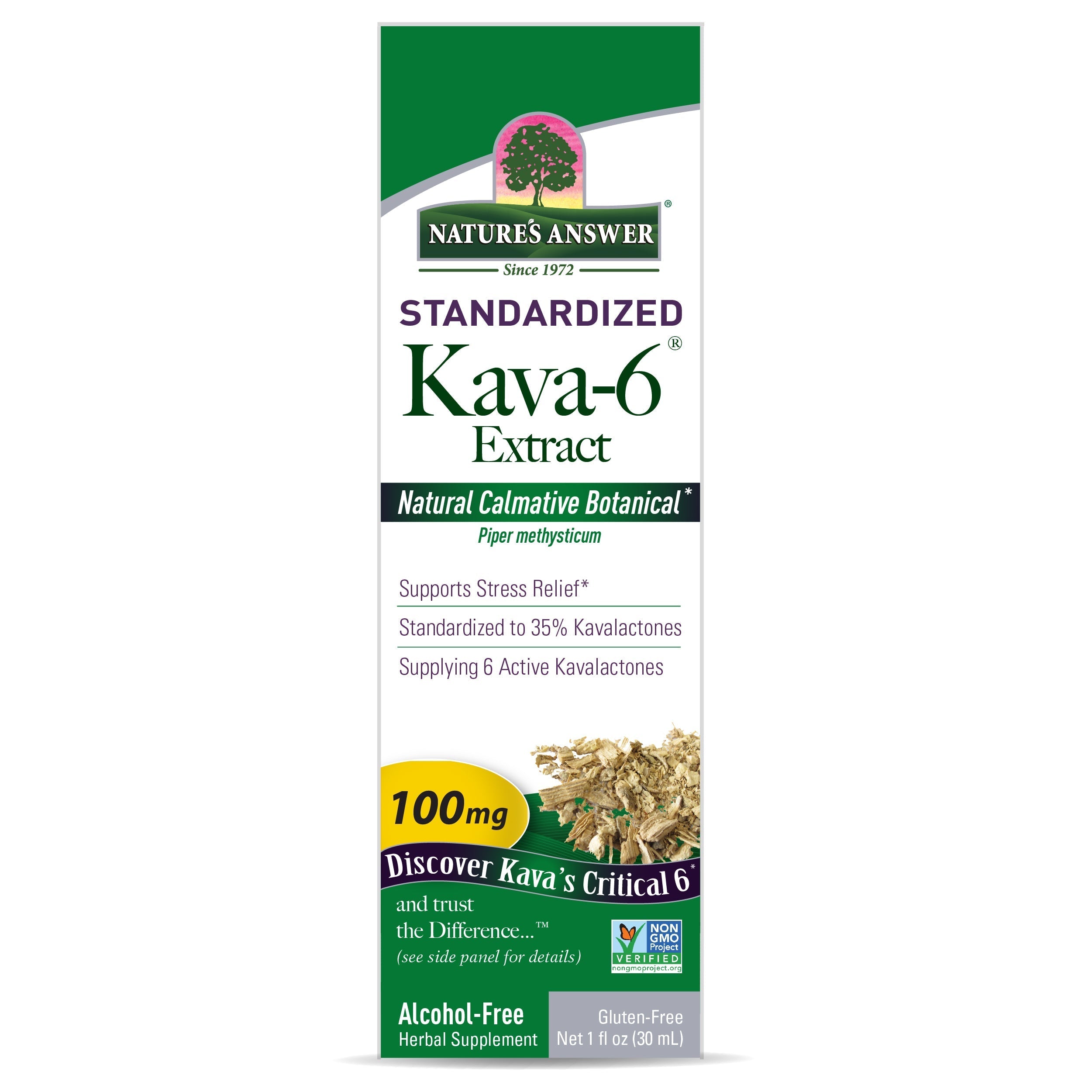 Nature's Answer - Kava 6 Extract - Alcohol Free - 1 Oz