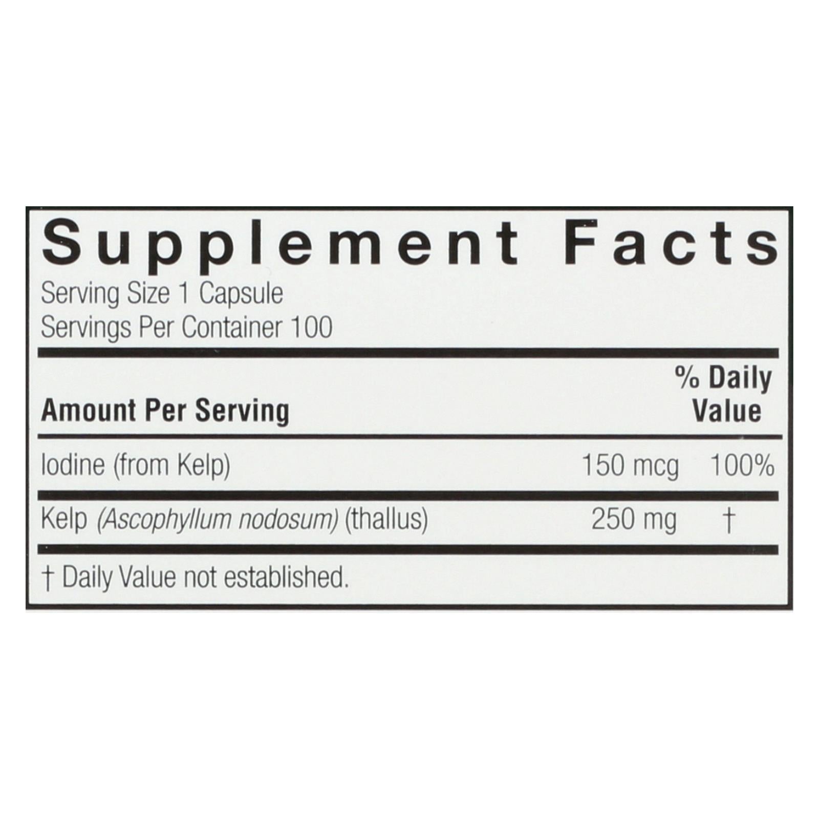 natures answer kelp thallus 100 capsules