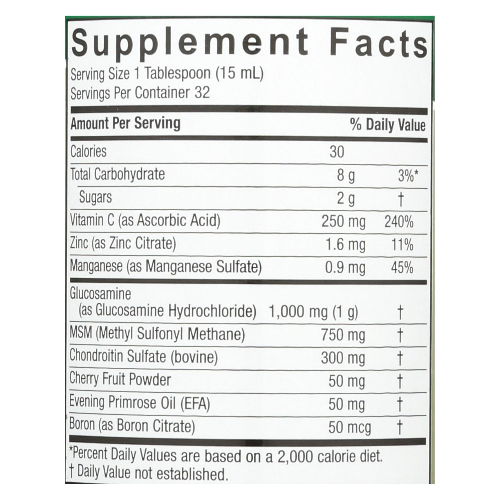 natures answer liquid glucosamine and chondroitin with msm natural orange 16 fl oz
