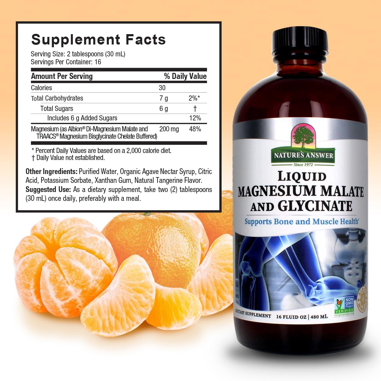 natures answer magnesium malate and glycinate liquid 16 fl oz