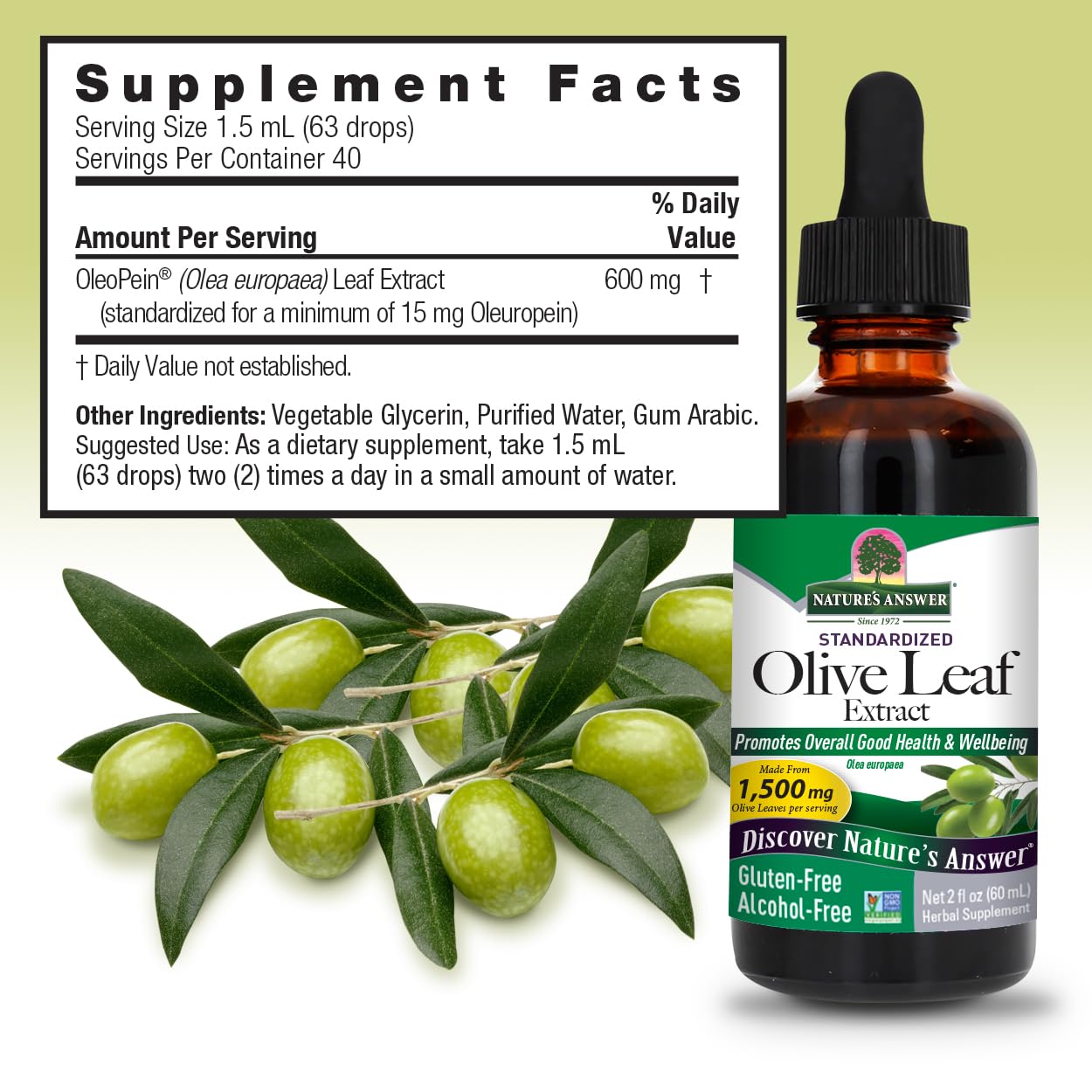 Nature's Answer   Oleopein Olive Leaf Alcohol Free
