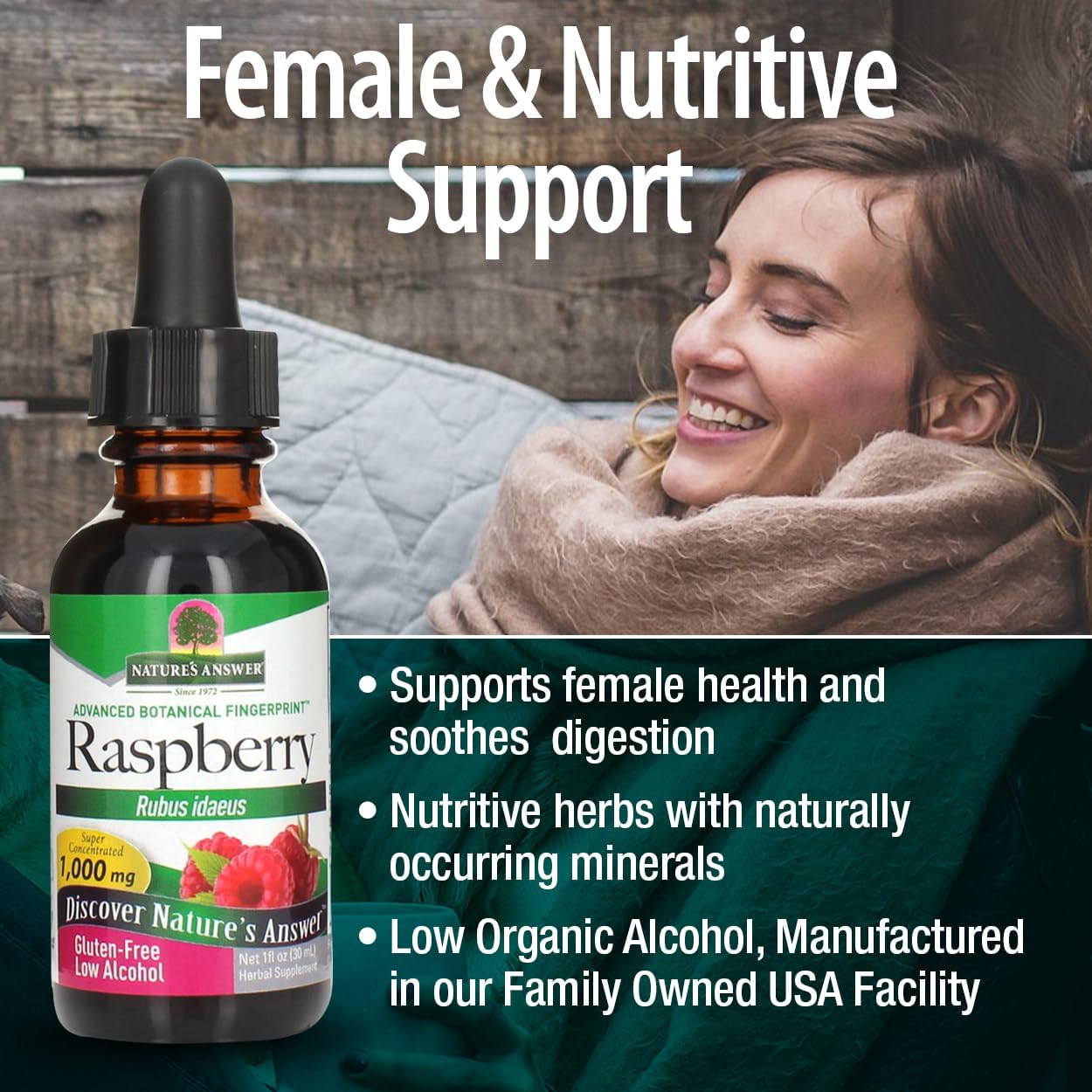 natures answer raspberry leaf alcohol free 1 fl oz