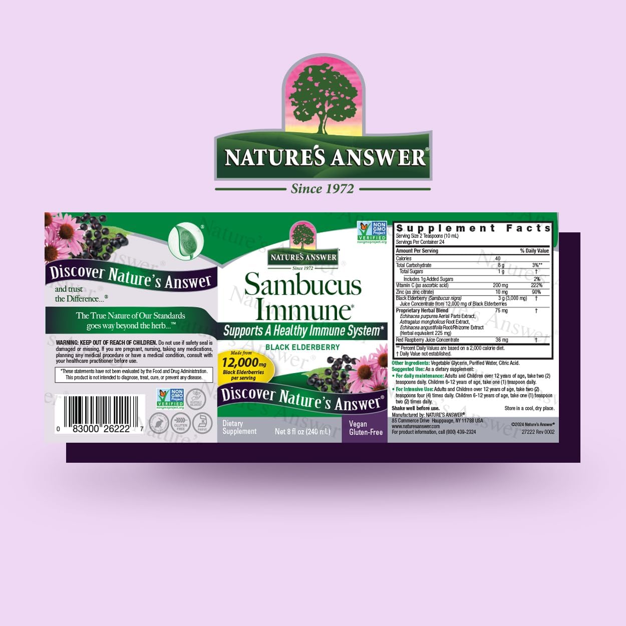 natures answer sambucus immune support 8 oz