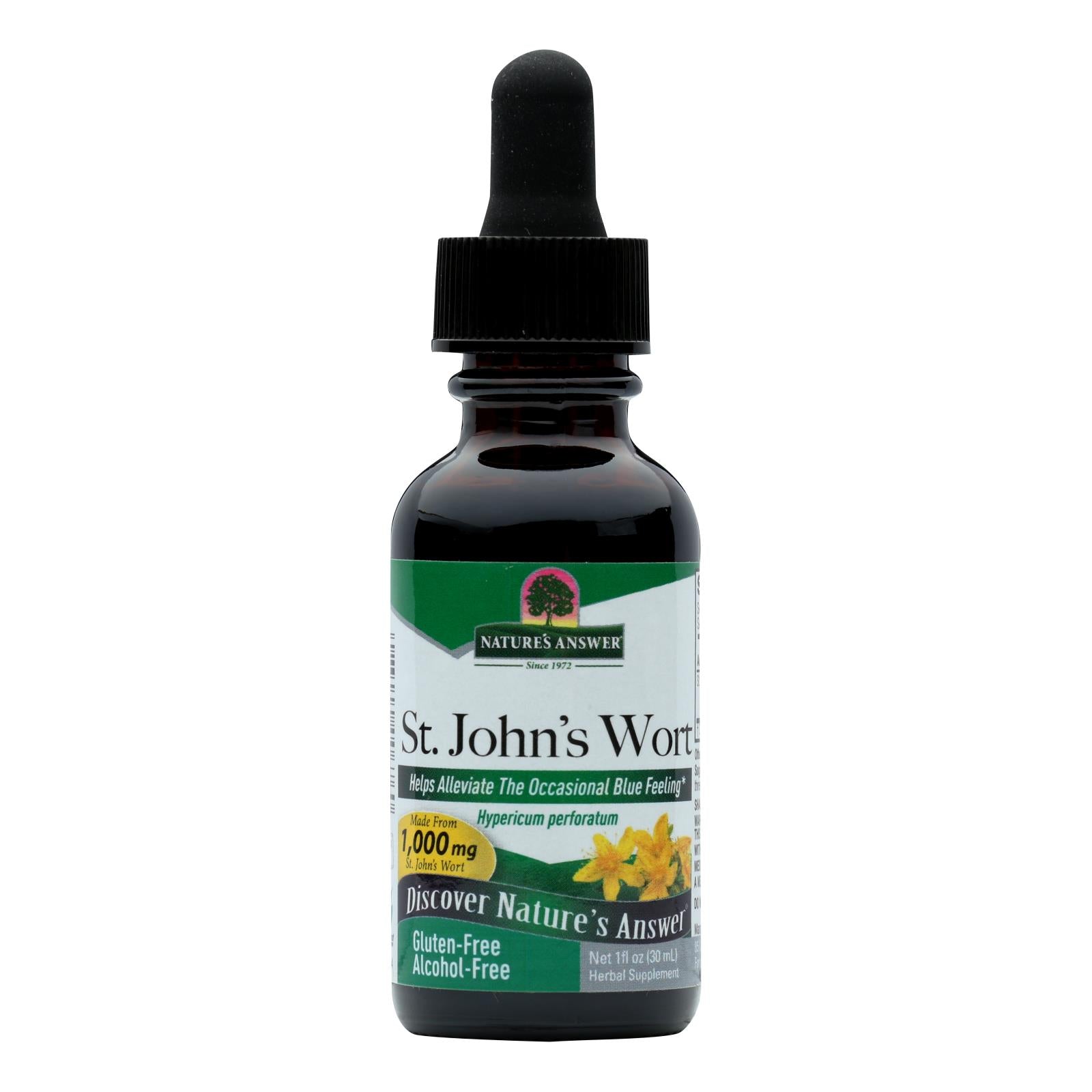 natures answer st johns wort young flowering tops alcohol free 1 fl oz