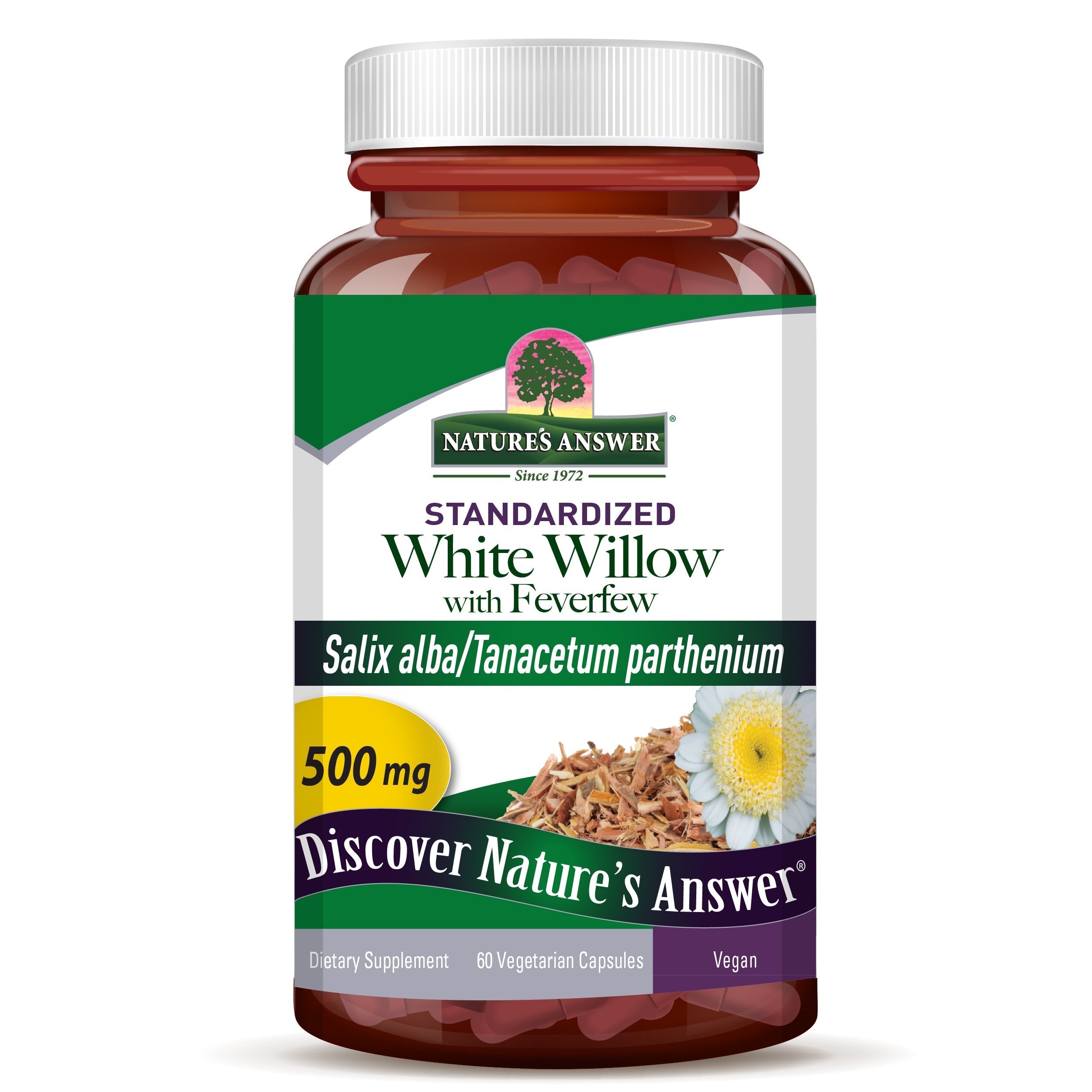 Nature's Answer - White Willow With Feverfew - 60 Vcaps