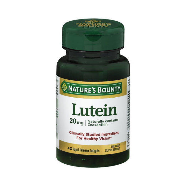 Eye Vitamin Supplement Nature's Bounty Lutein 20 mg Strength Softgel 40 per Bottle
