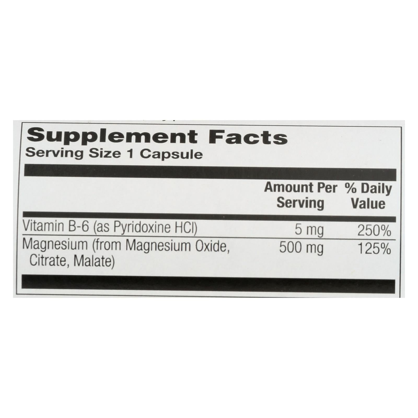 natures life magnesium 500mg 1 each 1 100 cap
