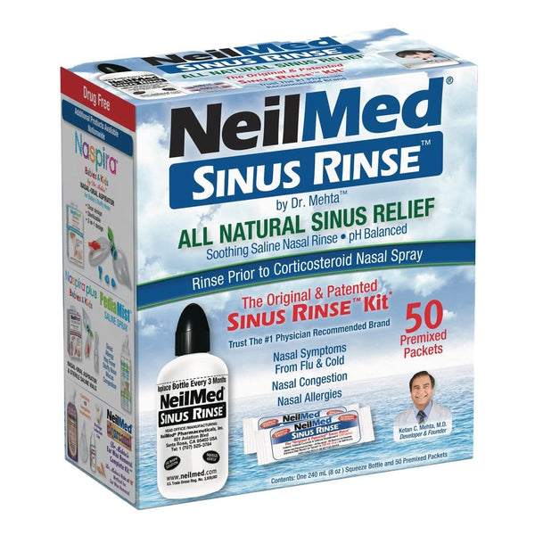 Saline Nasal Rinse Kit Neilmed Sinus Rinse 0.65% Strength 50 Packets