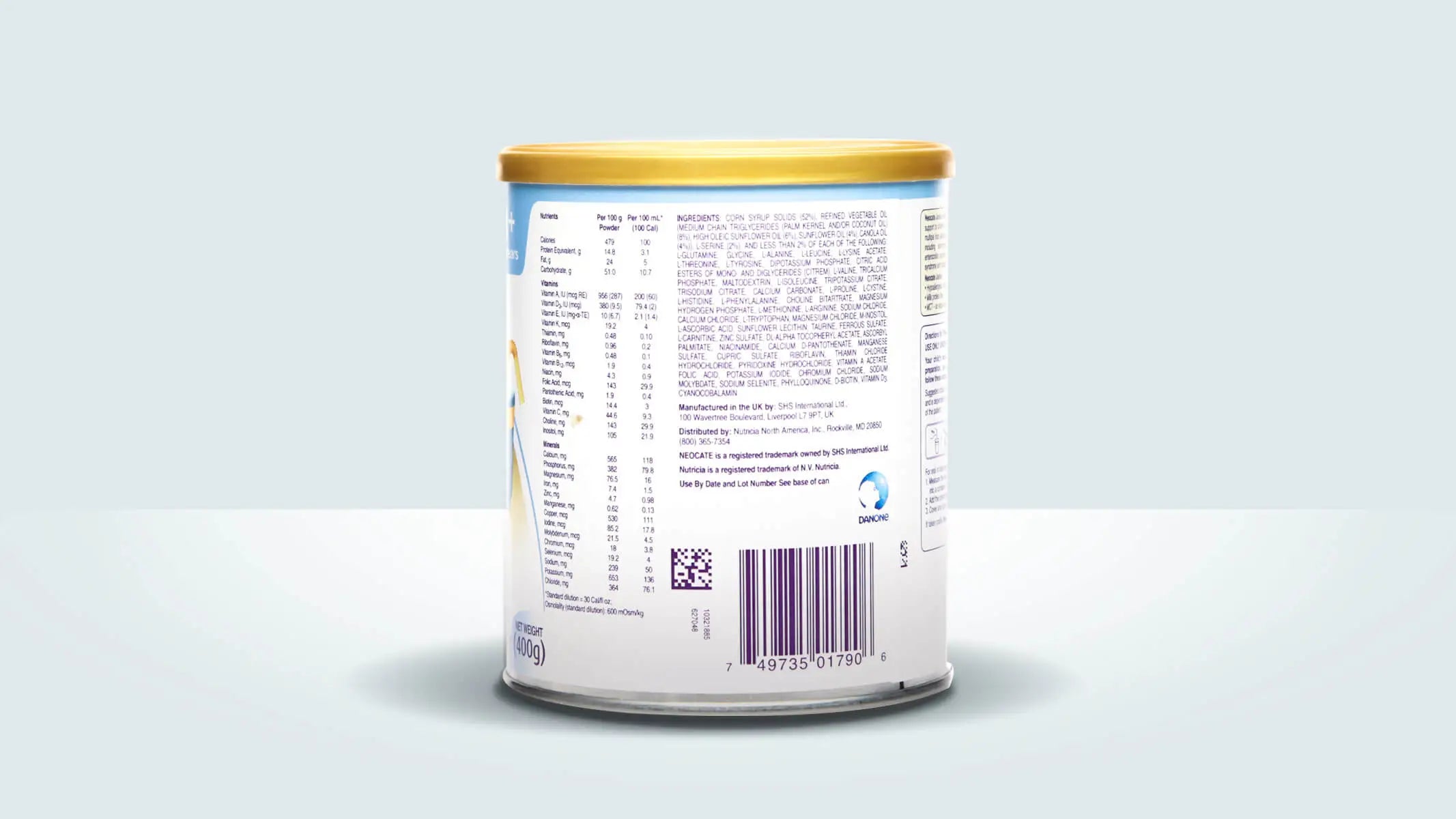 Pediatric Oral Supplement Neocate Junior Chocolate Flavor 14.1 oz. Can Powder Amino Acid Food Allergies,Packaging Type- Each