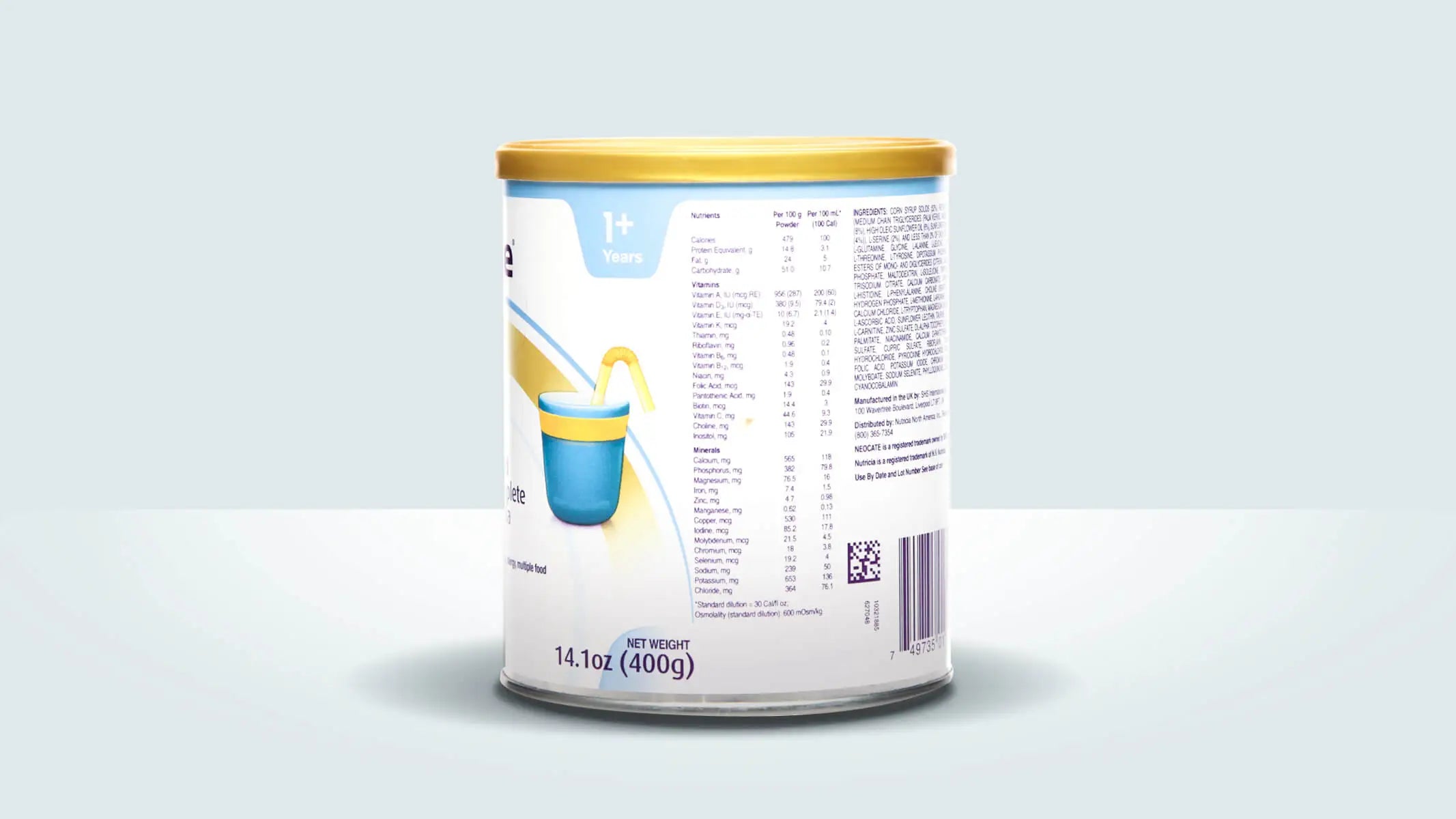 Pediatric Oral Supplement Neocate Junior Chocolate Flavor 14.1 oz. Can Powder Amino Acid Food Allergies,Packaging Type- Each