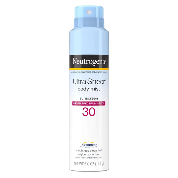 Sunscreen NeutrogenaUltra Sheer Body Mist SPF 30 Liquid 5 oz. Can