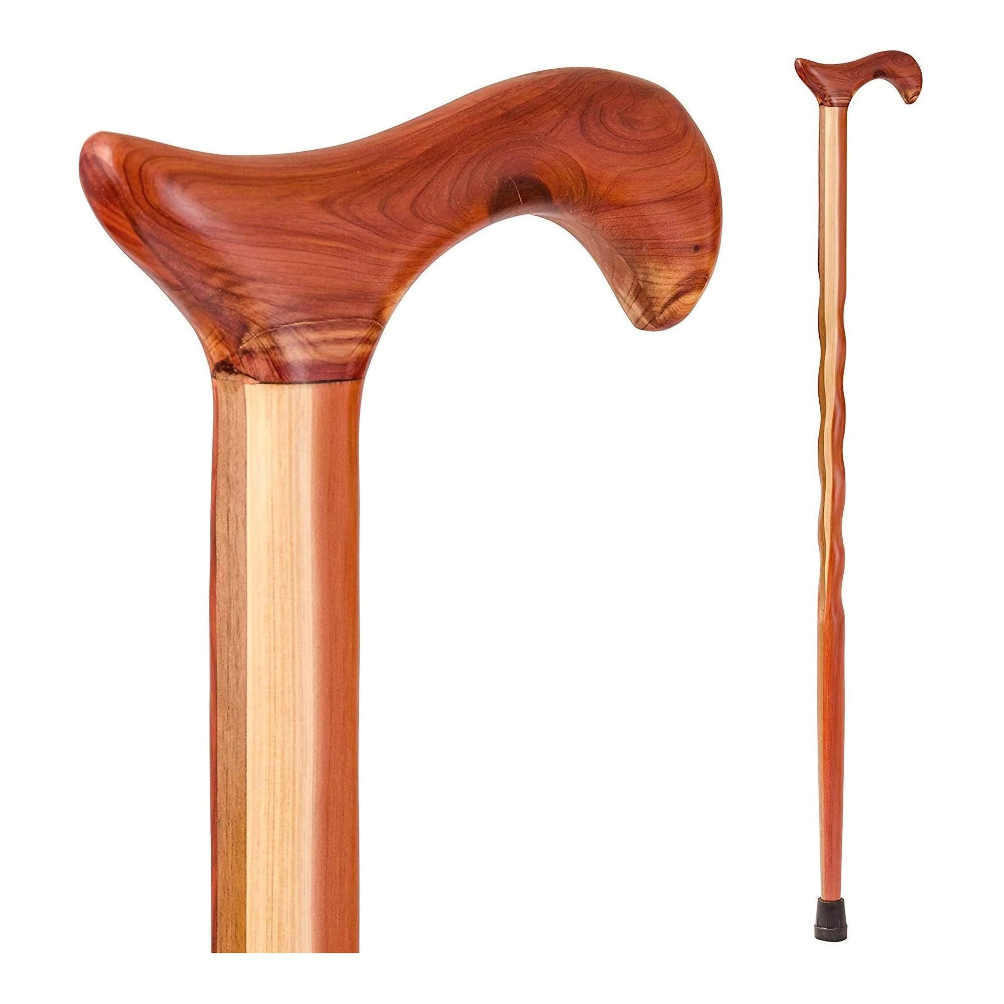 T-Handle Cane Brazos Twisted Wood 34 Inch Height Wood Grain