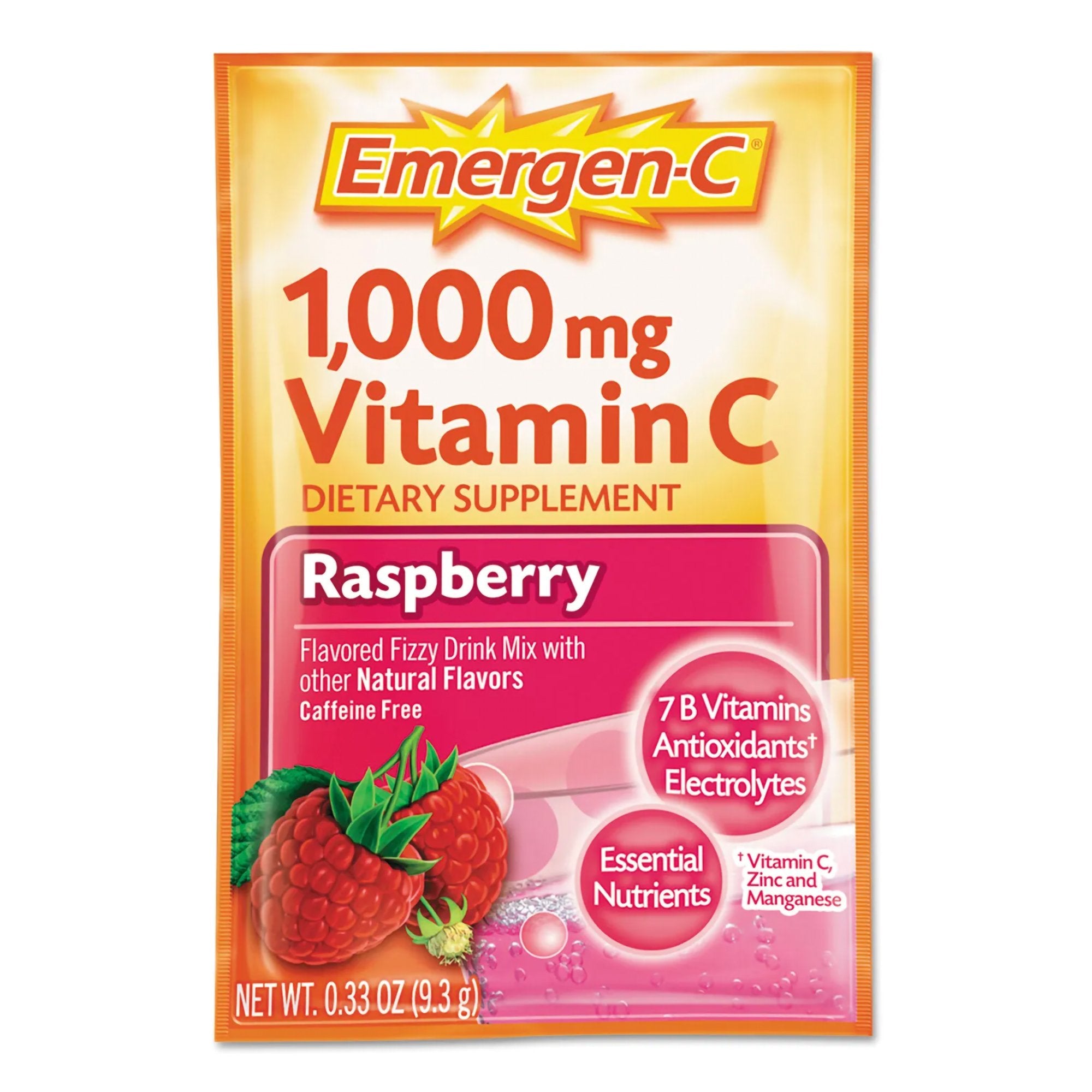 Oral Supplement Emergen-C Daily Immune Support Raspberry Flavor Powder 0.30 oz. Individual Packet, Packaging Type- Box