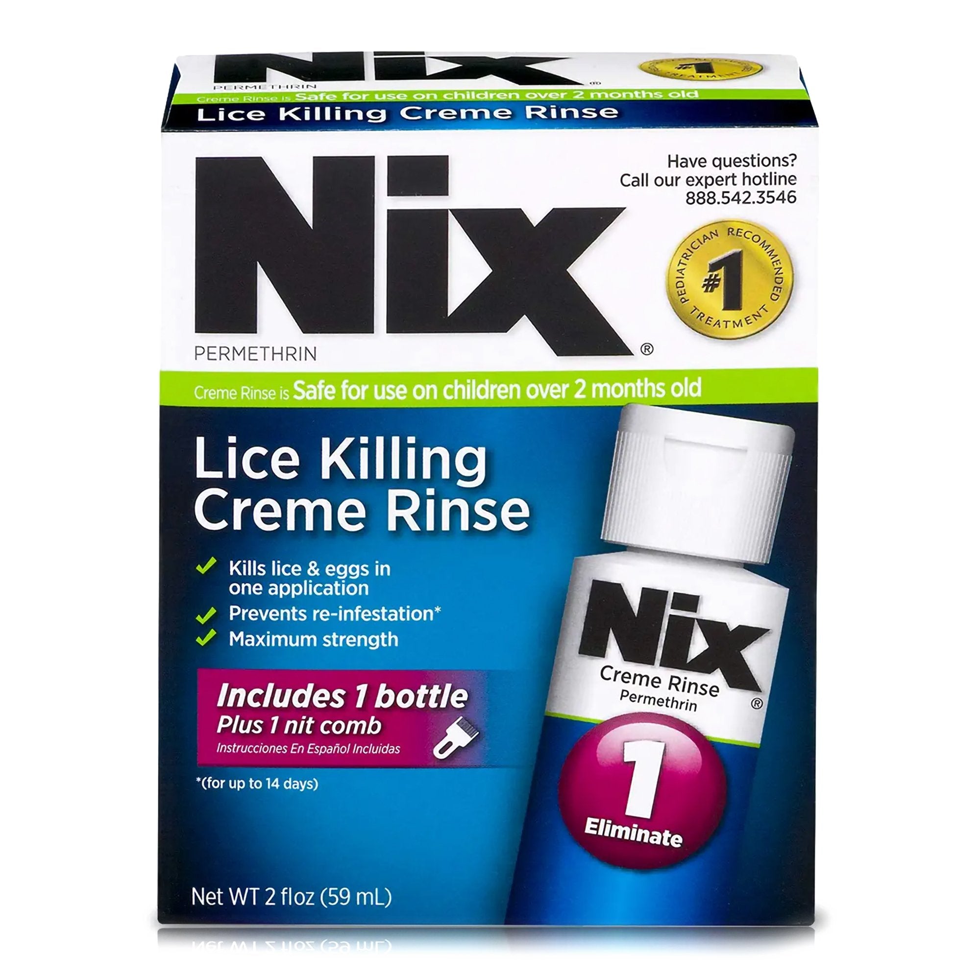 Lice Treatment Kit Nix 2 oz. Flip Top Bottle Scented