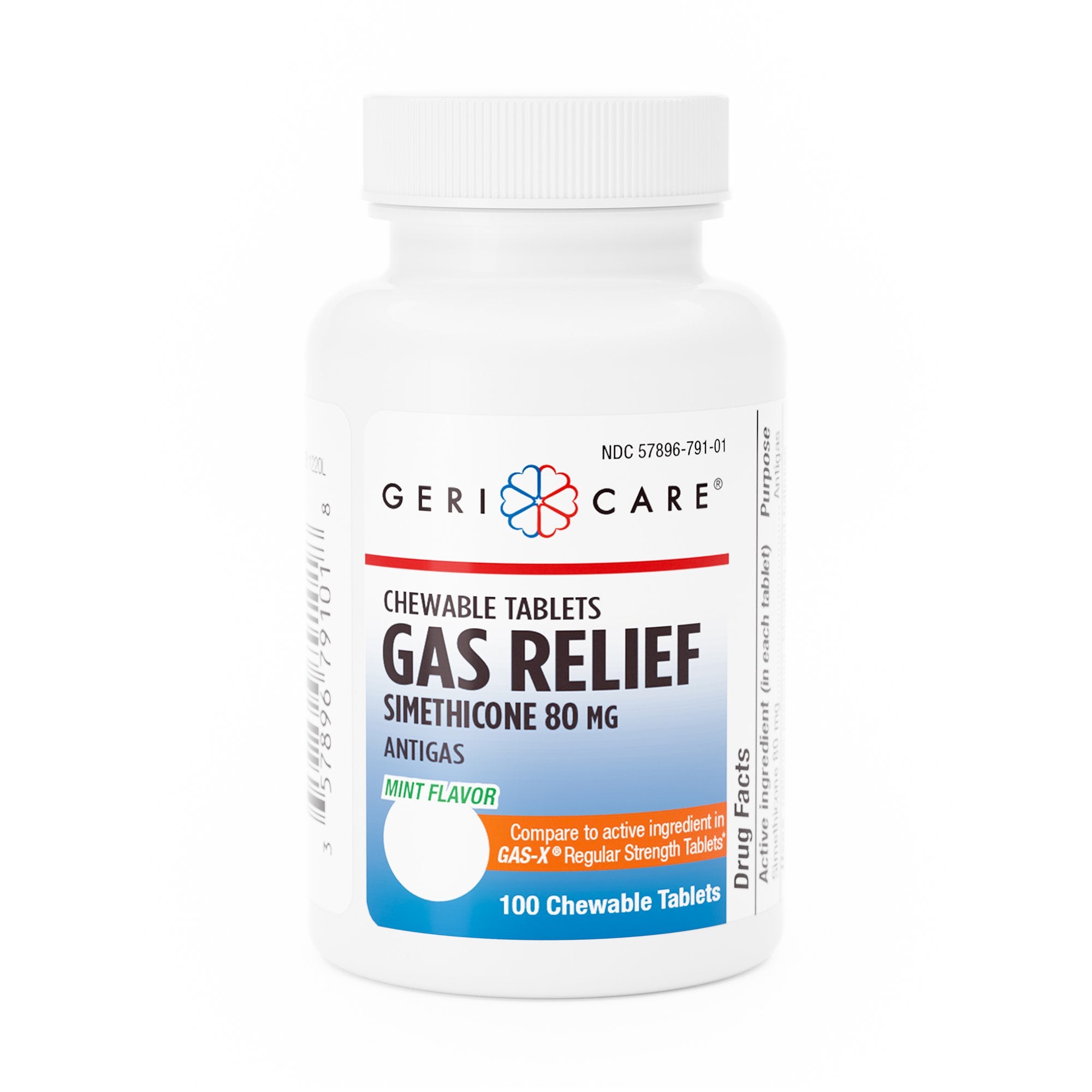 Gas Relief 80 mg Strength Chewable Tablet 100 per Bottle