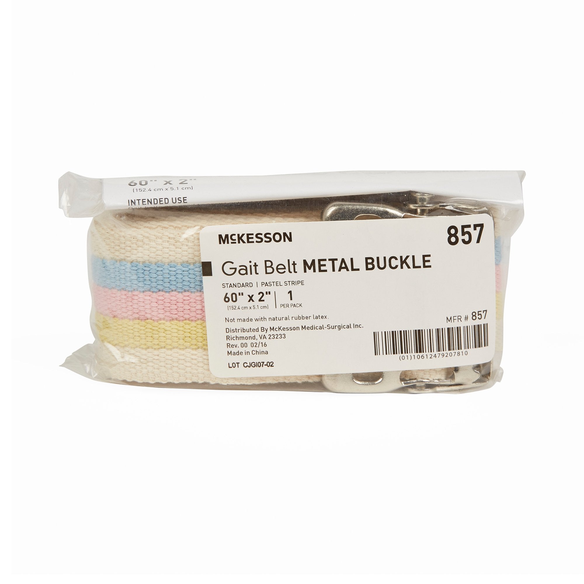 Gait Belt McKesson 60 Inch Length Pastel Stripe, Packaging Type - Each