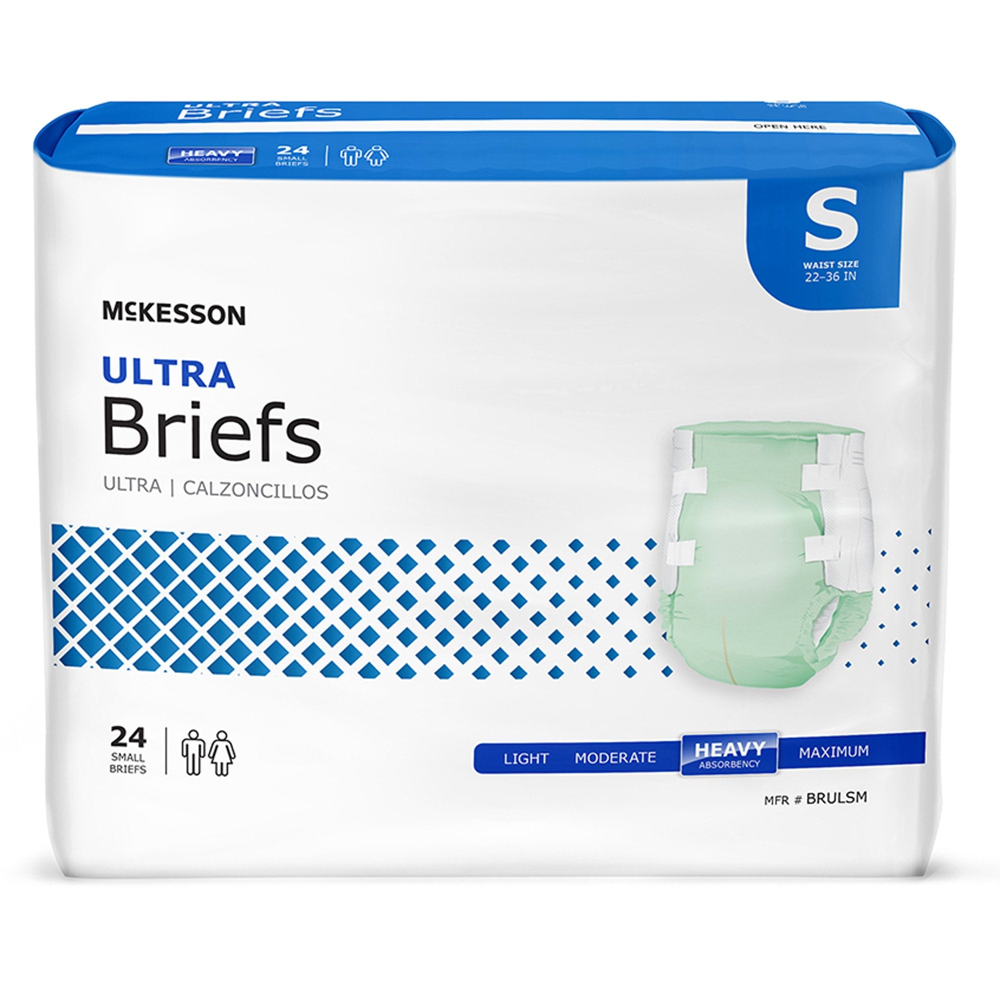 Unisex Adult Incontinence Brief McKesson Ultra Small Disposable Heavy Absorbency, Packaging Type- Case