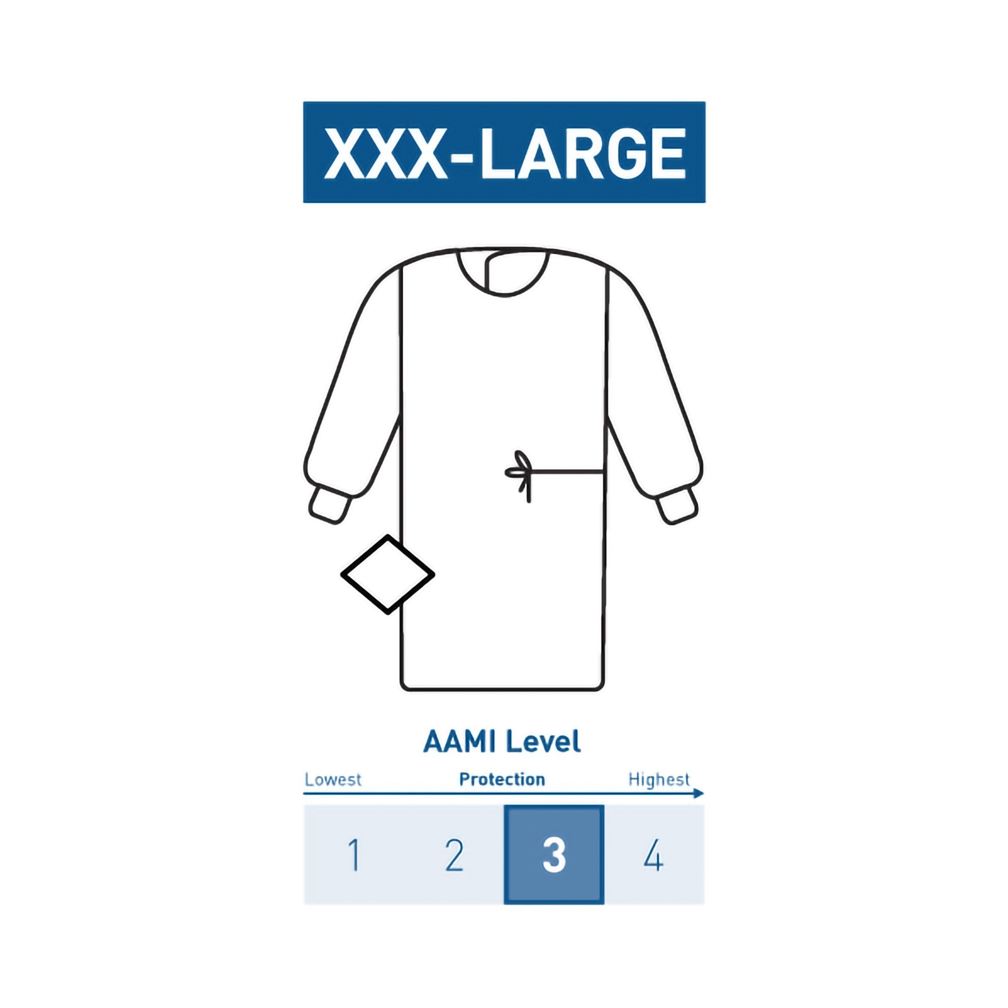 Non Reinforced Surgical Gown with Towel McKesson 3X Large Blue Sterile AAMI Level 3 Disposable