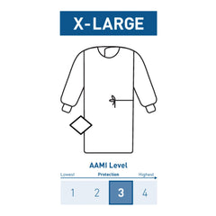Non-Reinforced Surgical Gown with Towel McKesson X-Large Blue Sterile AAMI Level 3 Disposable 53 Inc