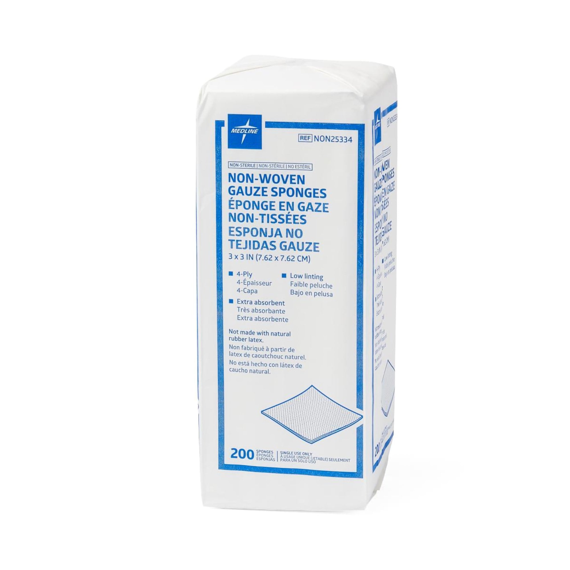 Nonwoven Sponge Avant Gauze 3 X 3 Inch 4 Ply NonSterile 200 per Pack