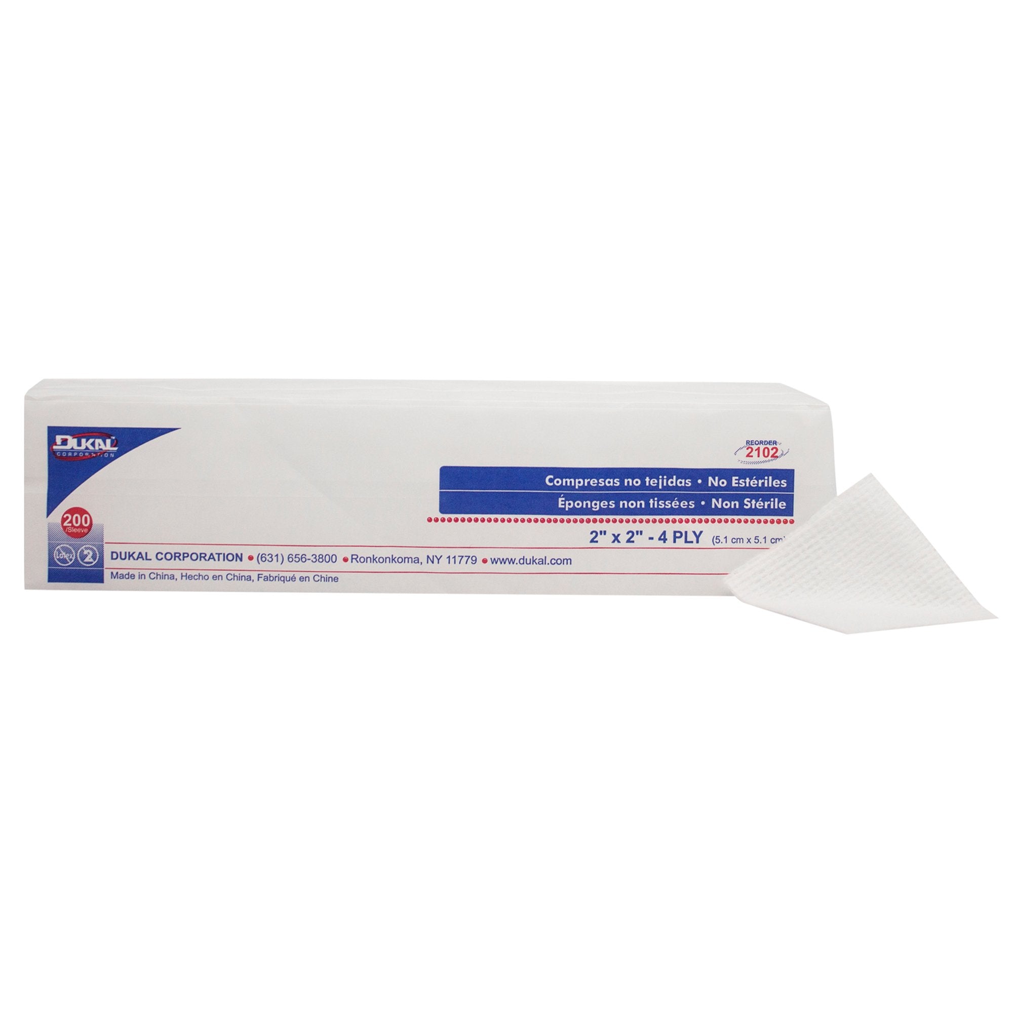 Nonwoven Sponge Clinisorb 2 X 2 Inch 4 Ply NonSterile 200 per Pack