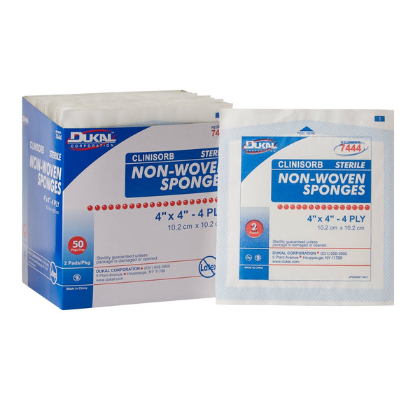 Nonwoven Sponge Clinisorb 4 X 4 Inch 4 Ply Sterile 2 per Pack