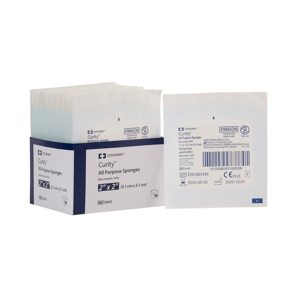 Nonwoven Sponge Curity 2 X 2 Inch 4 Ply Sterile 2 per Pack