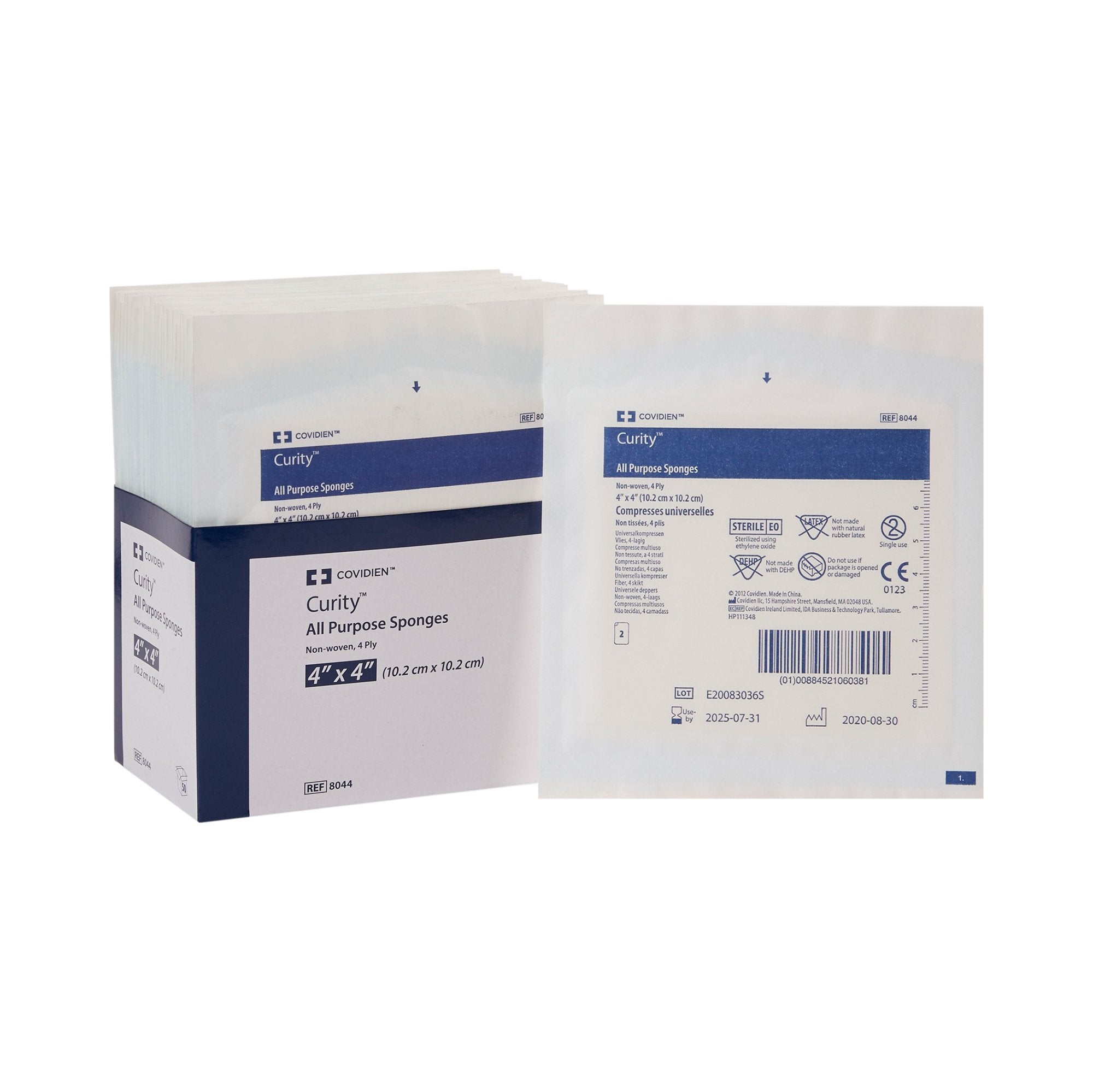 Nonwoven Sponge Curity 4 X 4 Inch 4 Ply Sterile 2 per Pack
