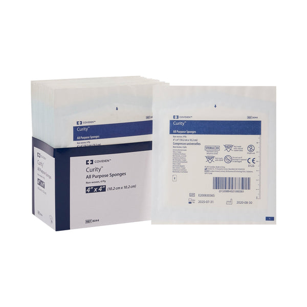 Nonwoven Sponge Curity 4 X 4 Inch 4 Ply Sterile 2 per Pack