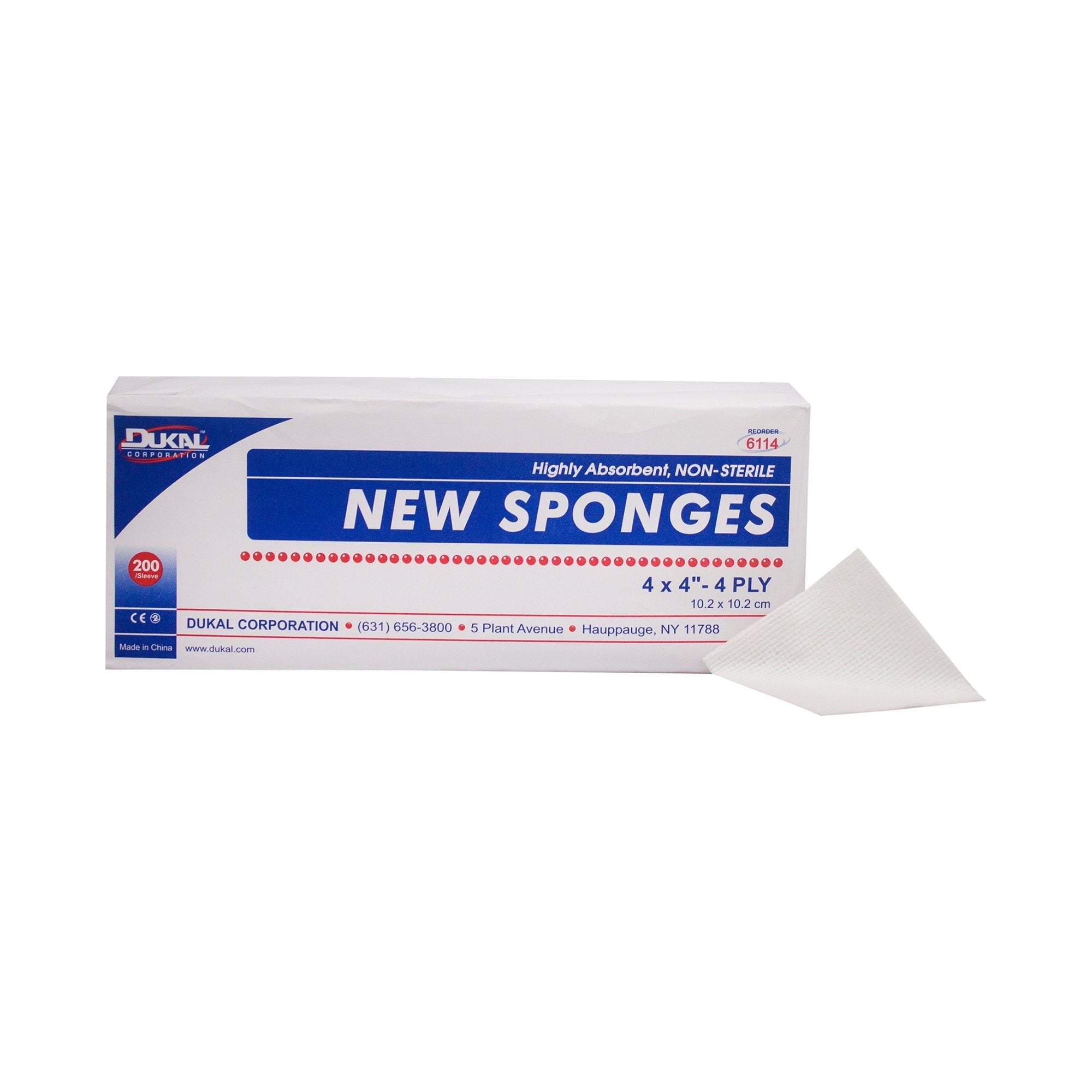 Nonwoven Sponge Dukal 4 X 4 Inch 4 Ply NonSterile 200 per Pack