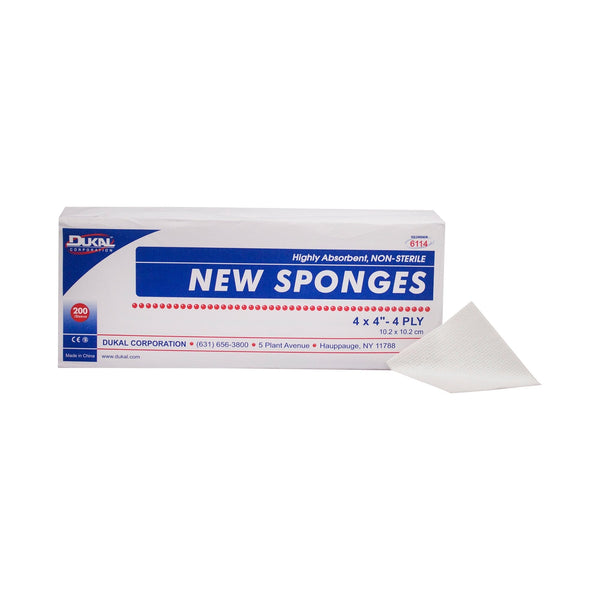 Nonwoven Sponge Dukal 4 X 4 Inch 4 Ply NonSterile 200 per Pack