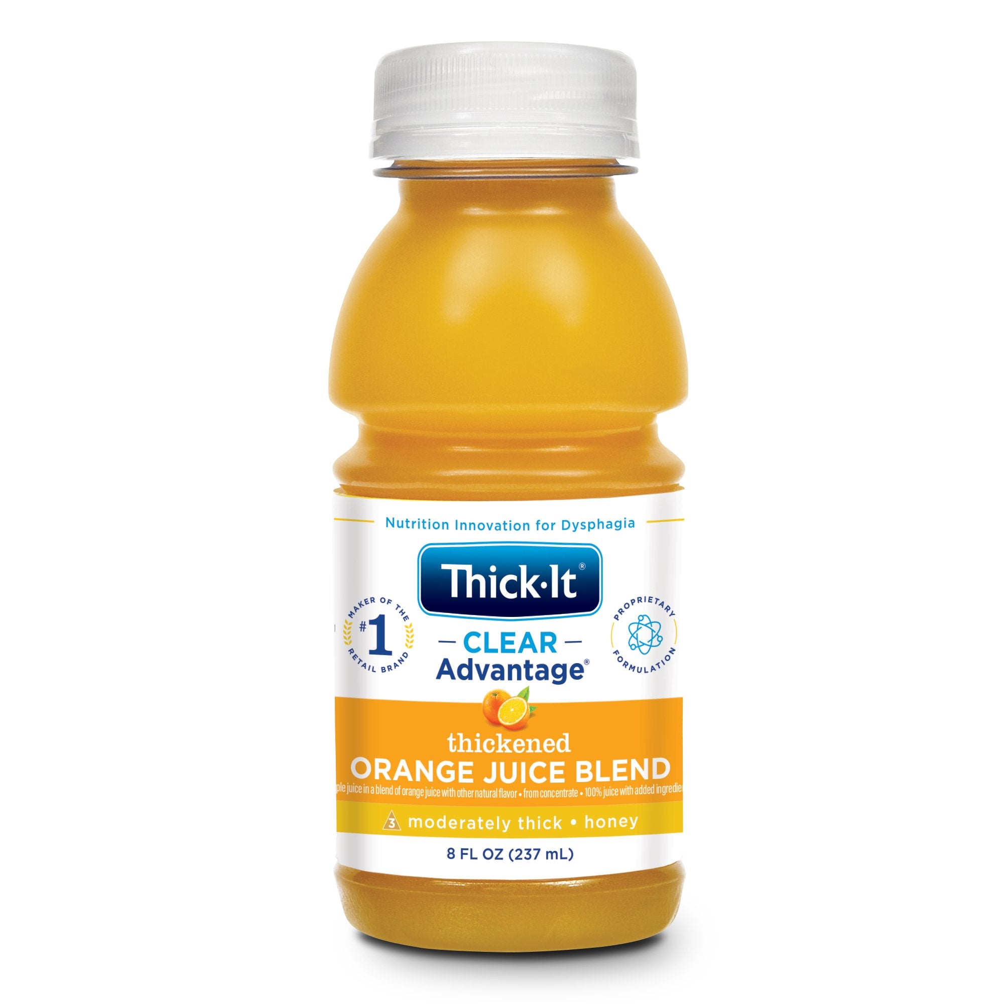 Thickened Beverage Thick-It® Clear Advantage® 8 oz. Bottle Orange Flavor Liquid IDDSI Level 3 Moderately Thick/Liquidized