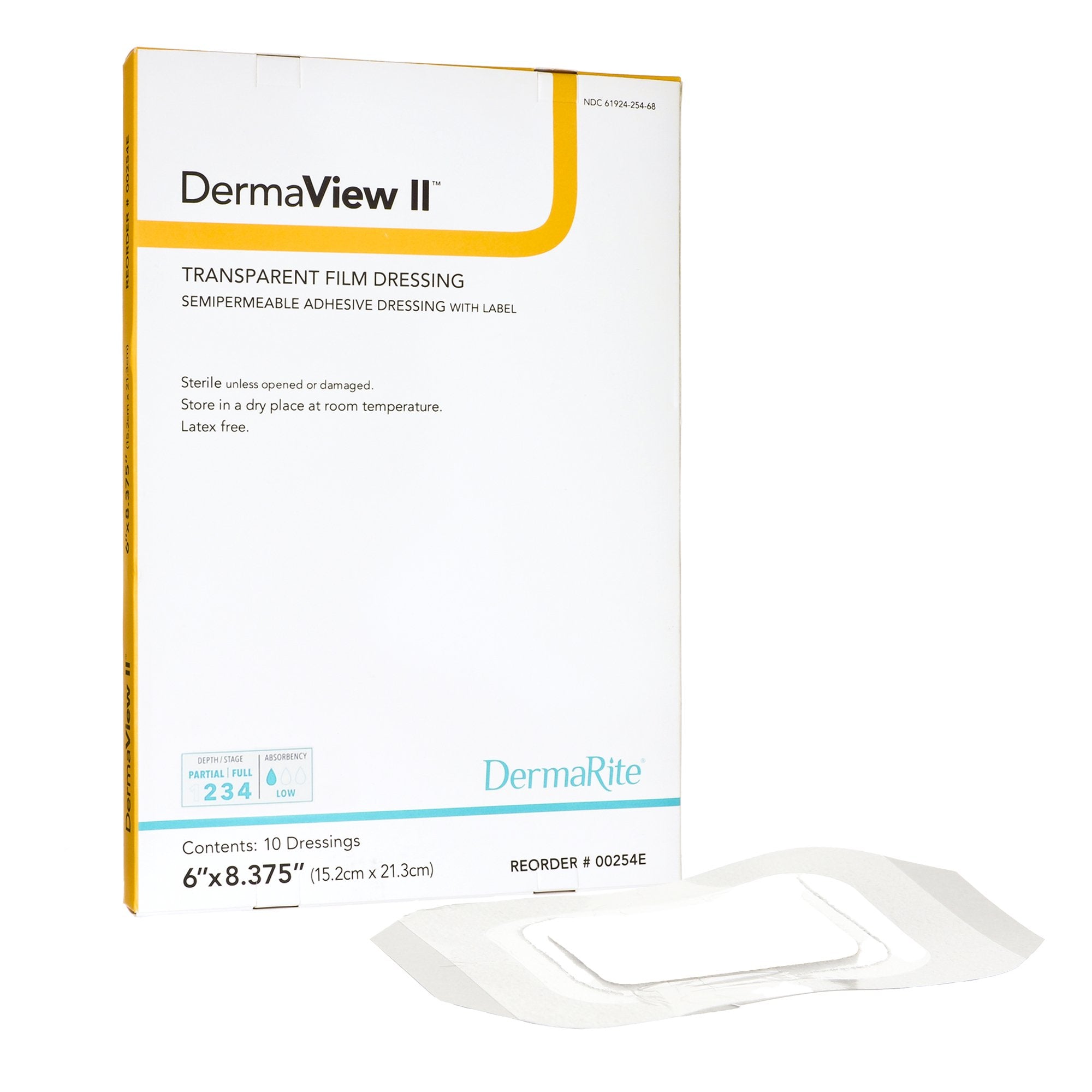 Transparent Film Dressing DermaView II 6-1/2 X 8-3/8 Inch Frame Style Delivery Rectangle Sterile, Packaging Type- Box