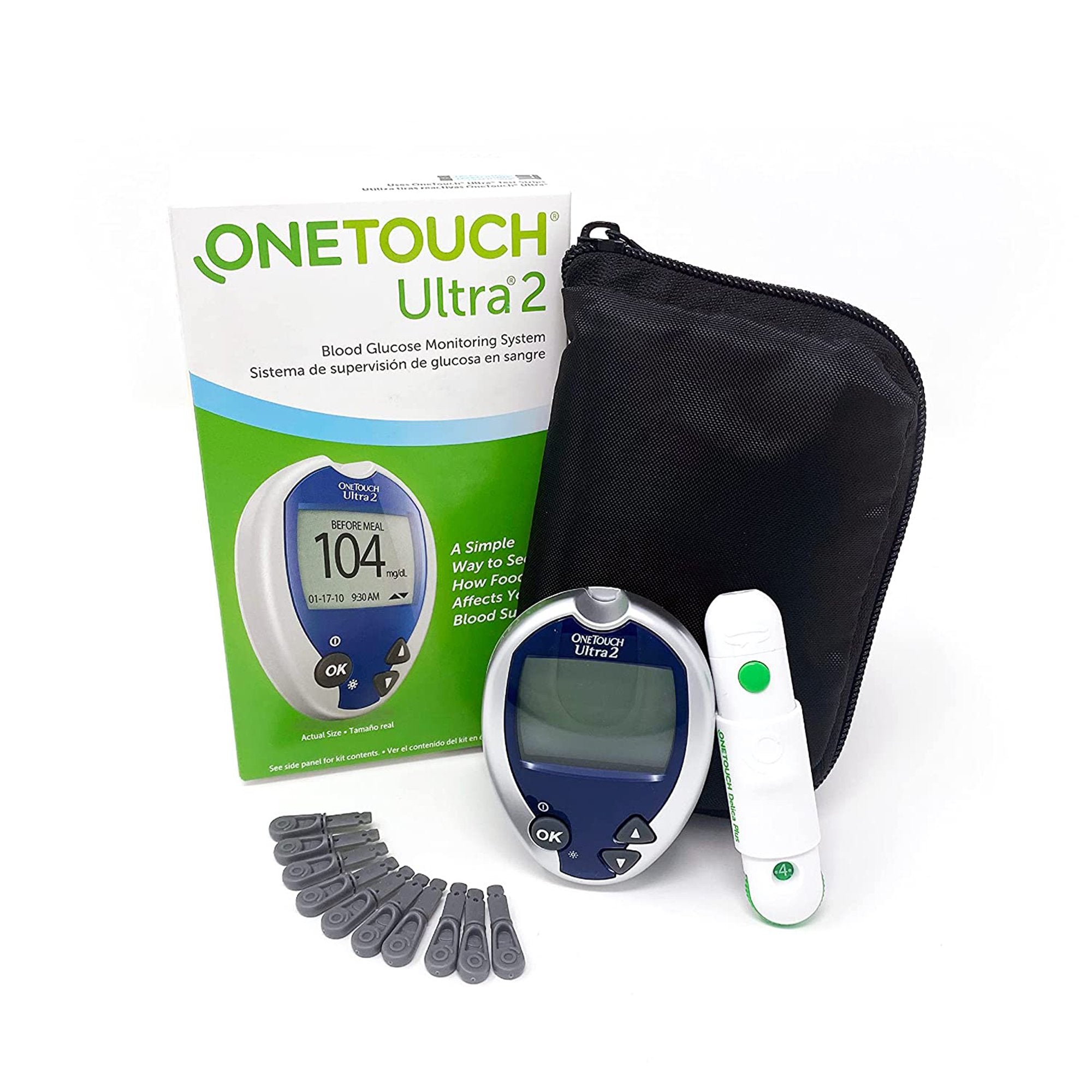 Blood Glucose Meter OneTouch Ultra 2 5 Second Results Stores up to 500 Results No Coding Required, Packaging Type- Case