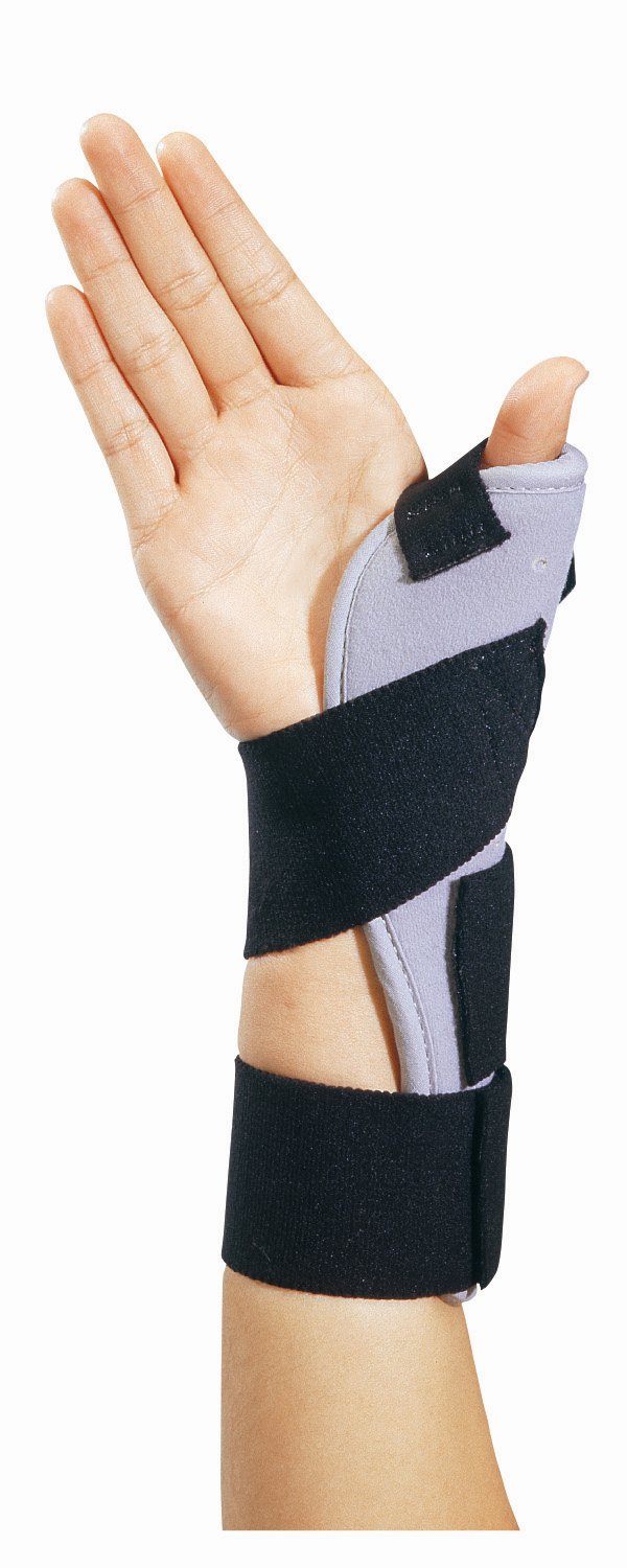 Thumb Splint ThumbSPICA One Size Fits Most Elastic Contact Closure Strap Black / Gray